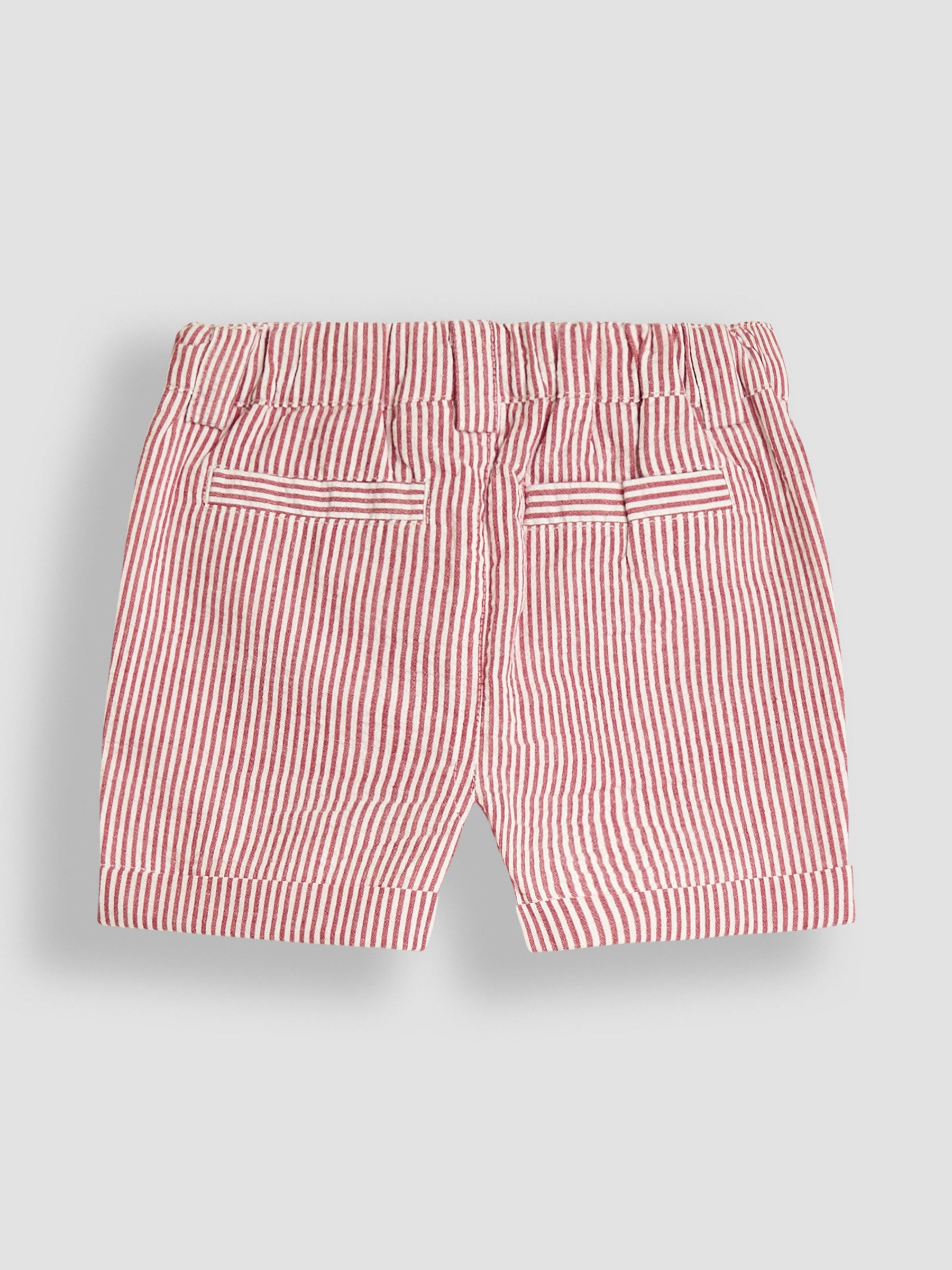 Red Seersucker Stripe Shorts