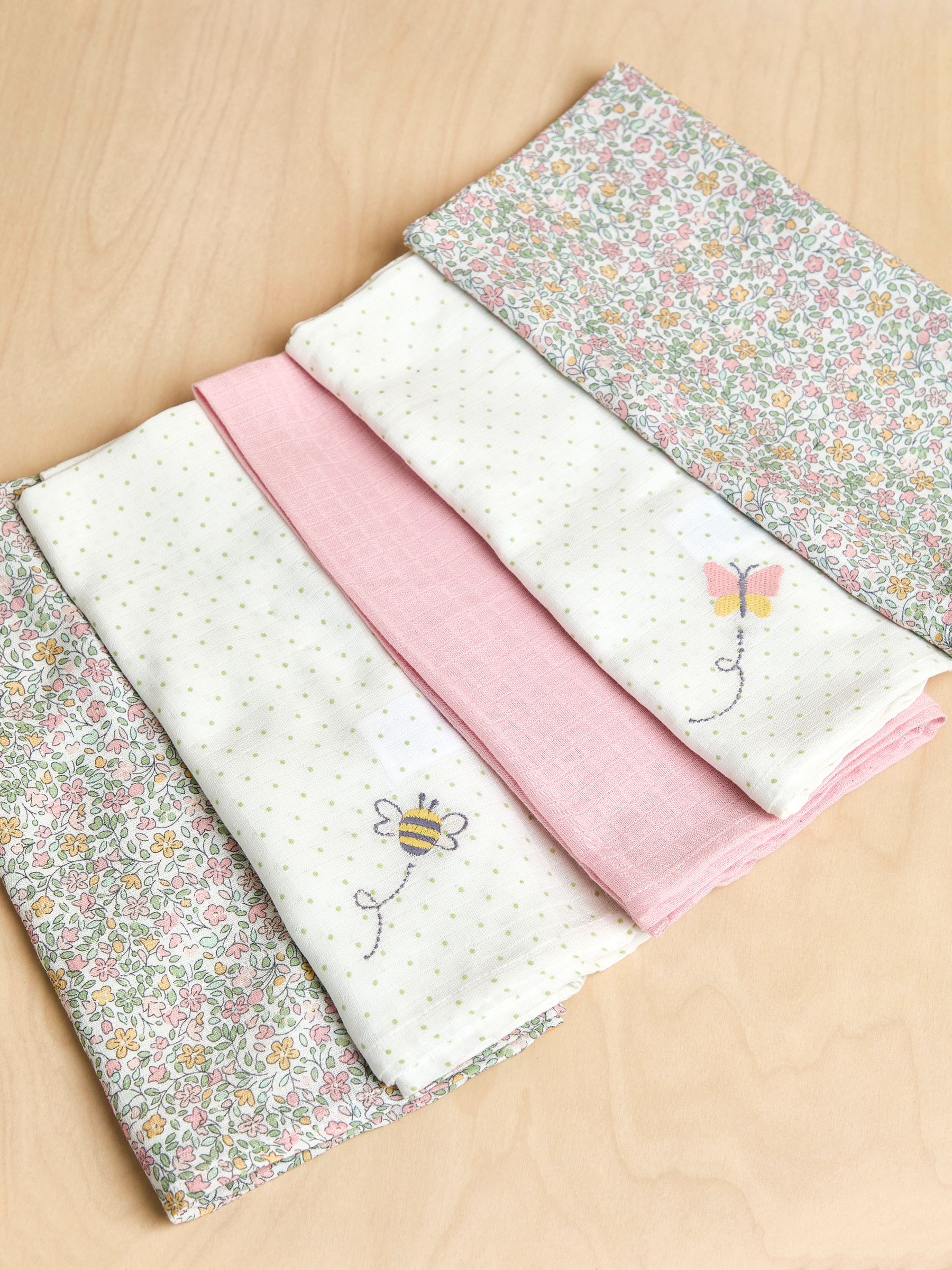 5-Pack Embroidered Muslins