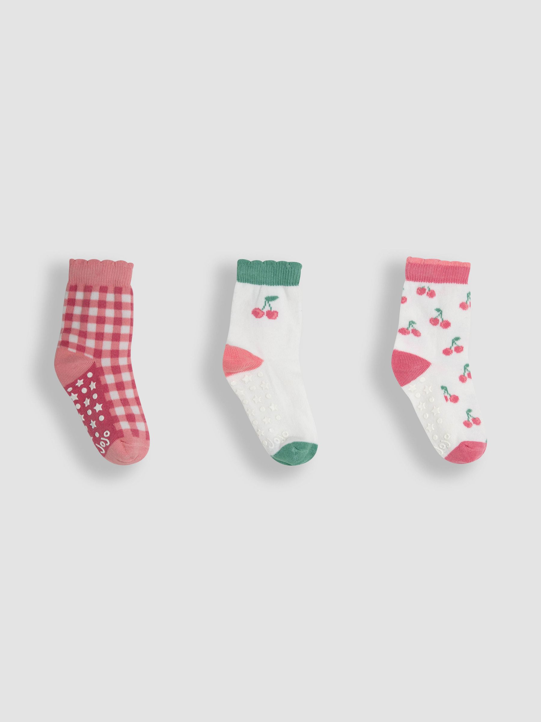Pink 3-Pack Printed Socks