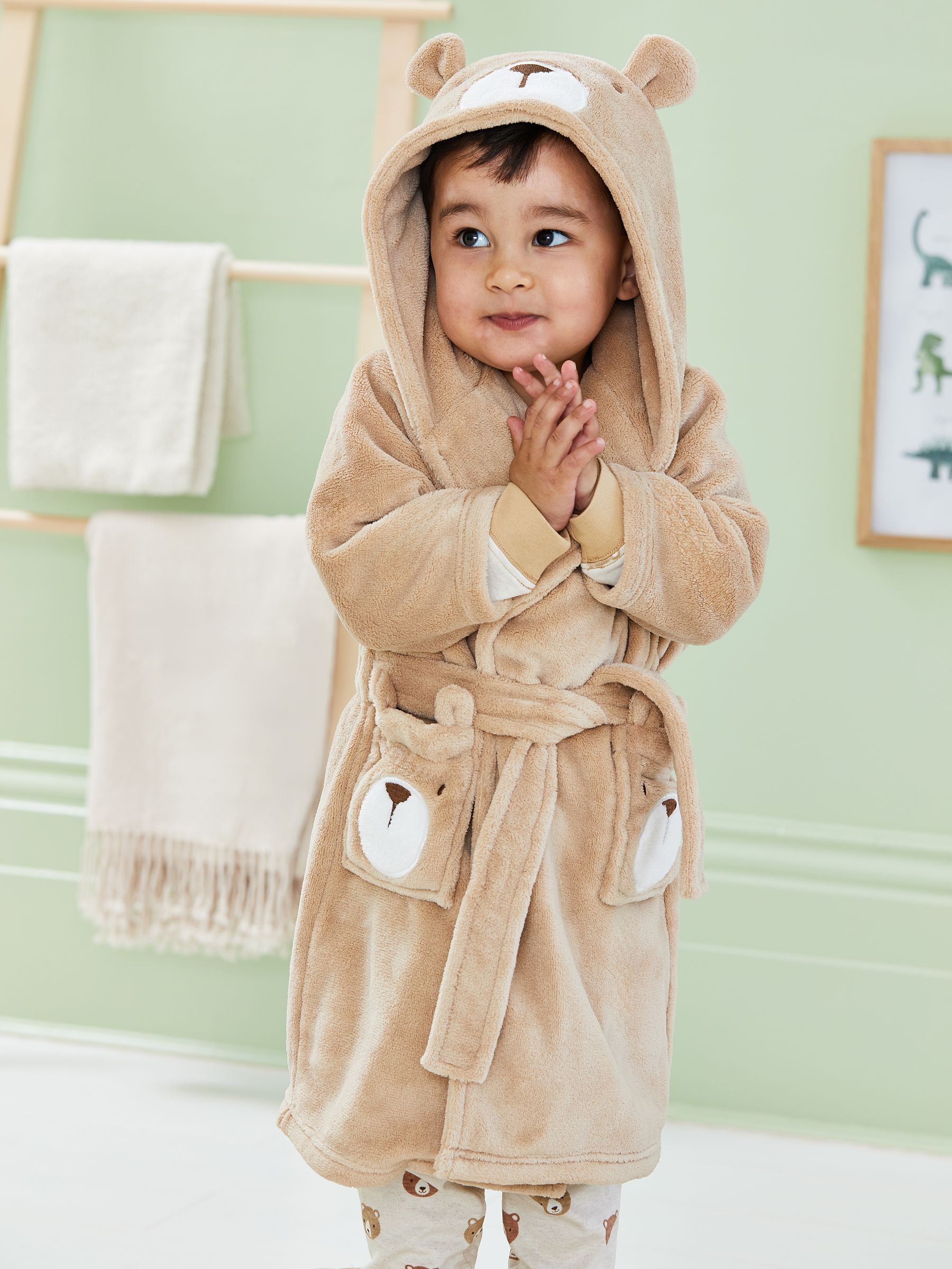 Neutral Bear Personalised Bear Dressing Gown
