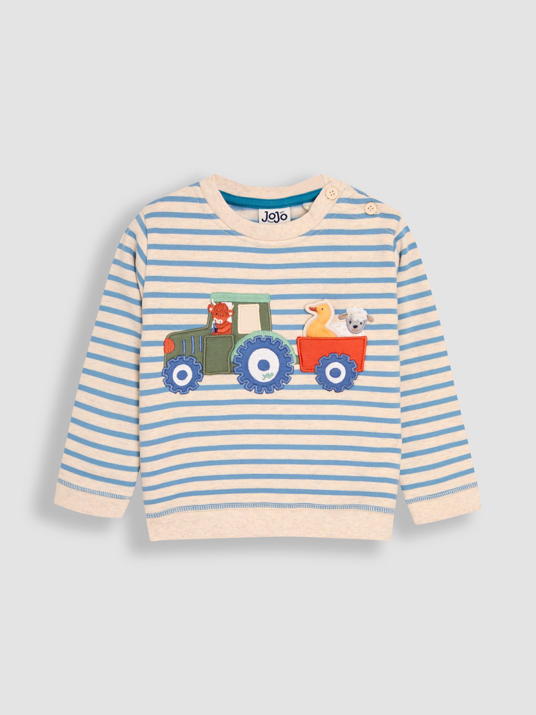 Blue Tractor Appliqué Sweatshirt & Leggings Set