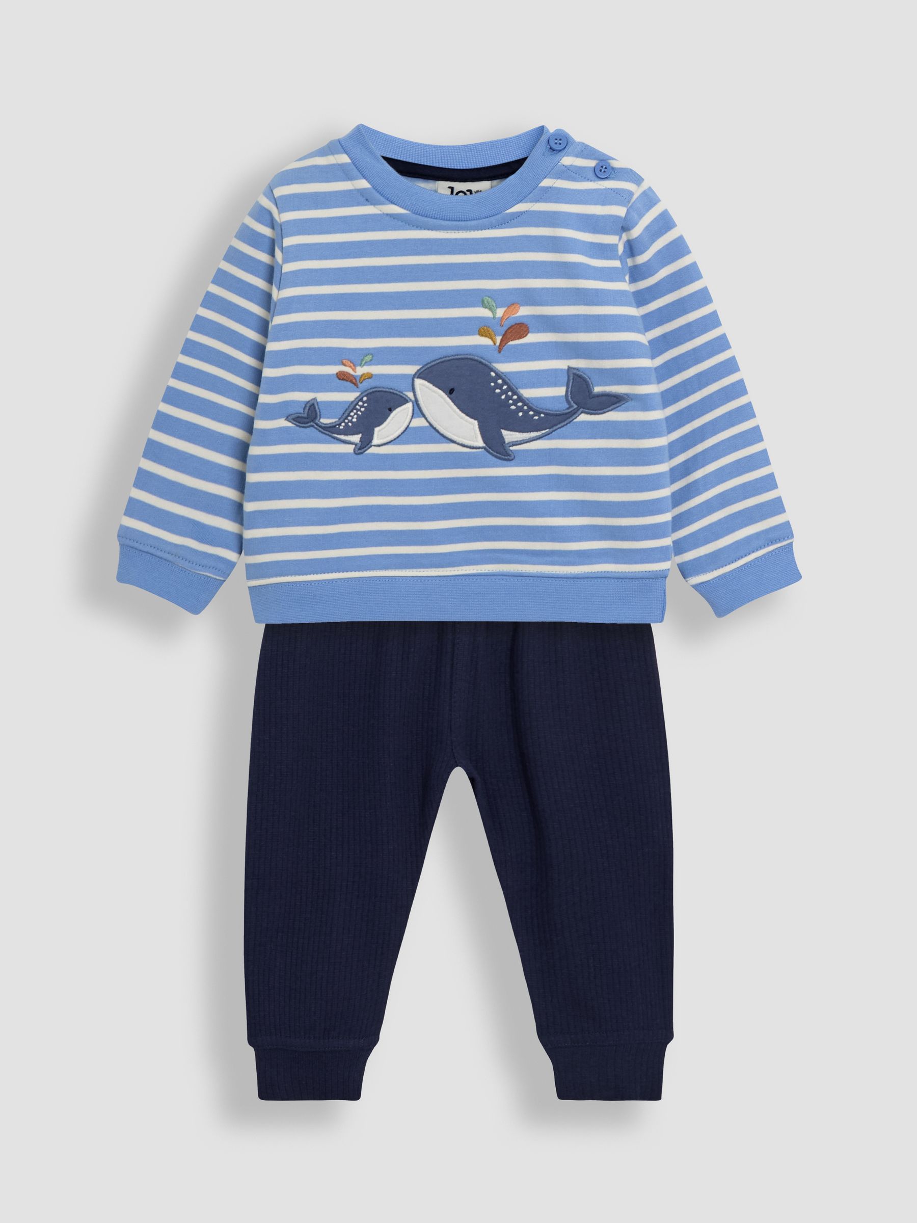 Blue 2-Piece Whale Appliqué Sweatshirt & Leggings Set