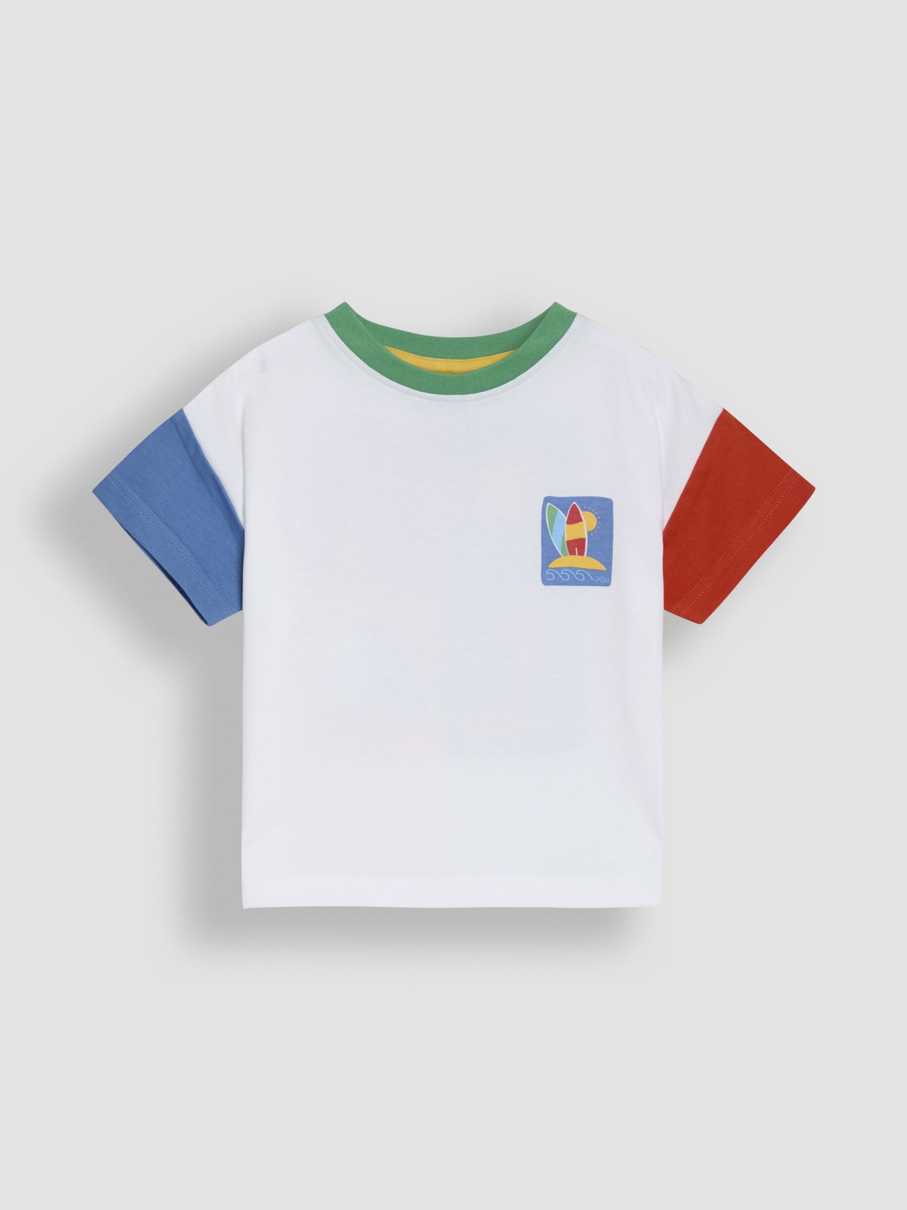 White Surf & Sun Back Printed 100% Cotton T-Shirt