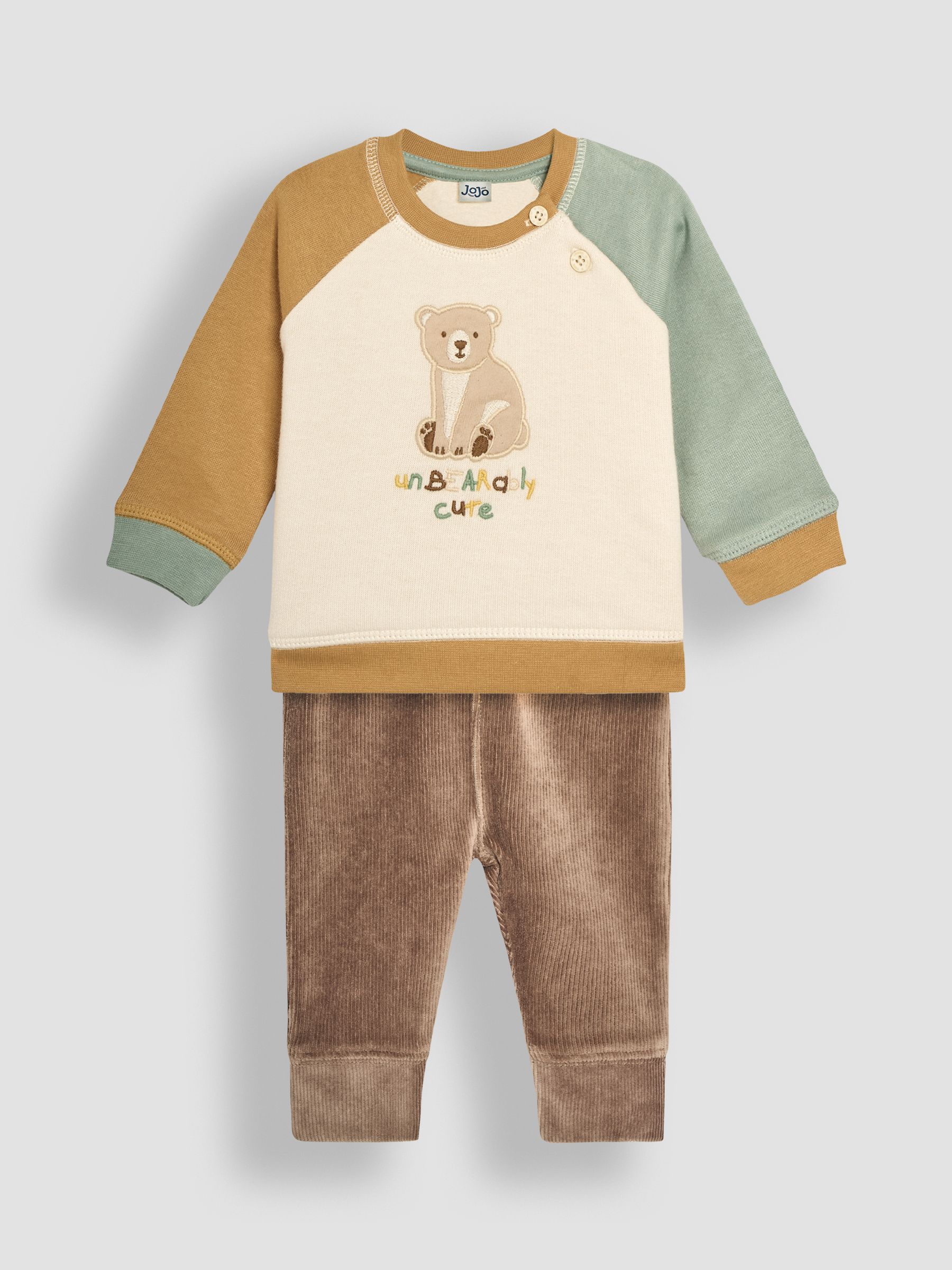 Ecru Bear Sweatshirt & Cosy Trouser Baby Set