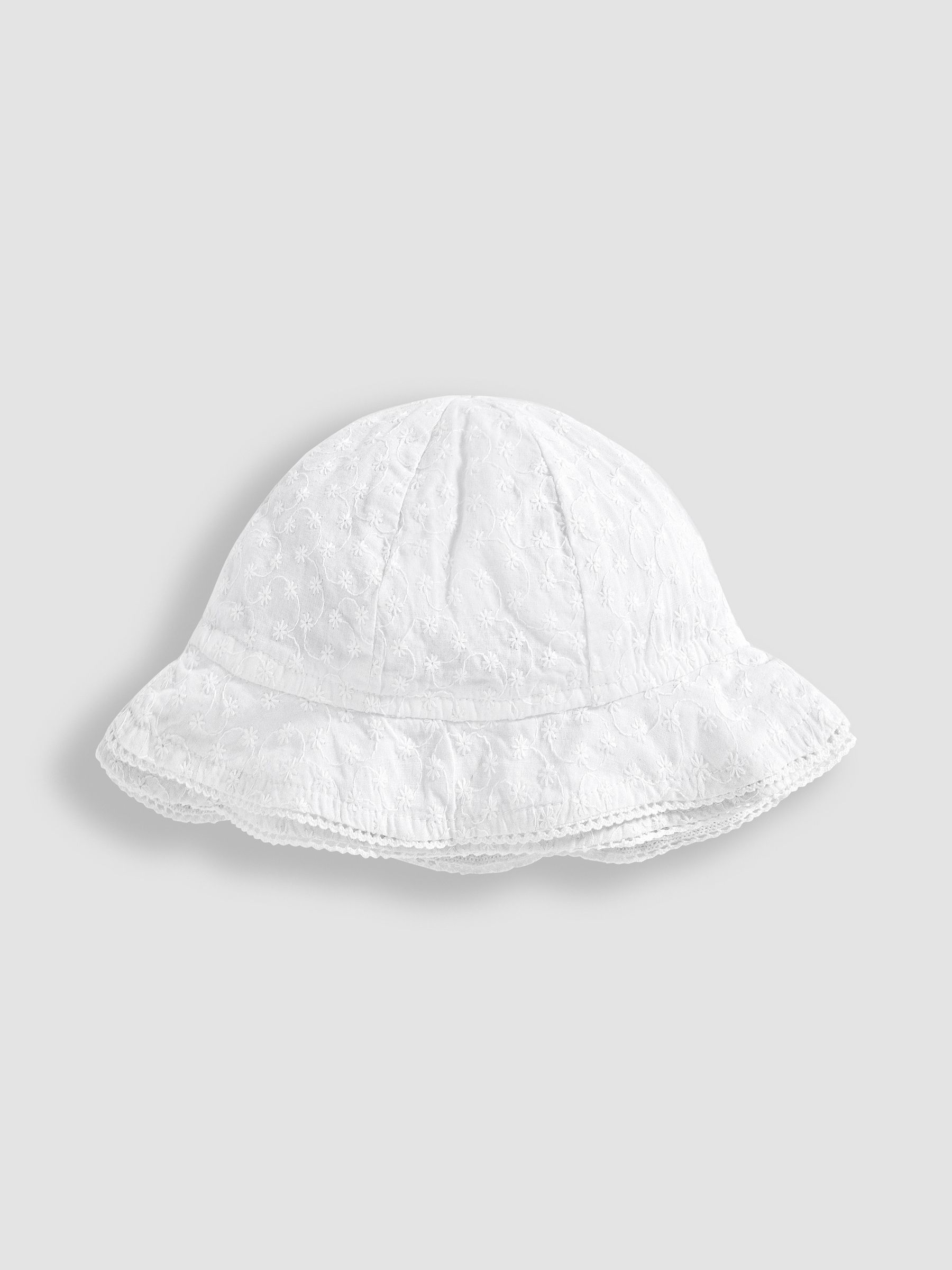 Broderie Anglaise Sun Hat in White