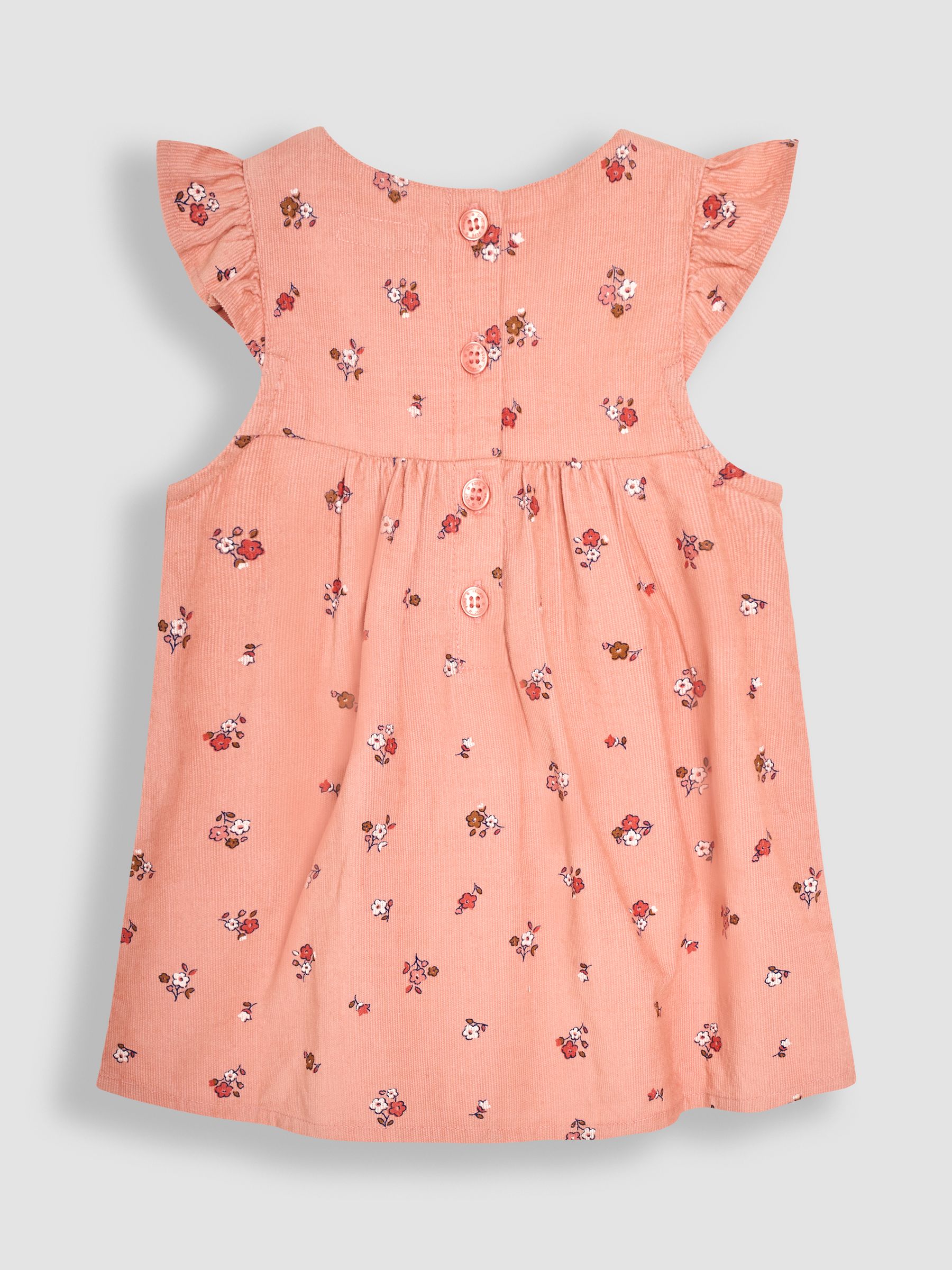 Pink Posy Floral Cord Baby Dress And Body Set