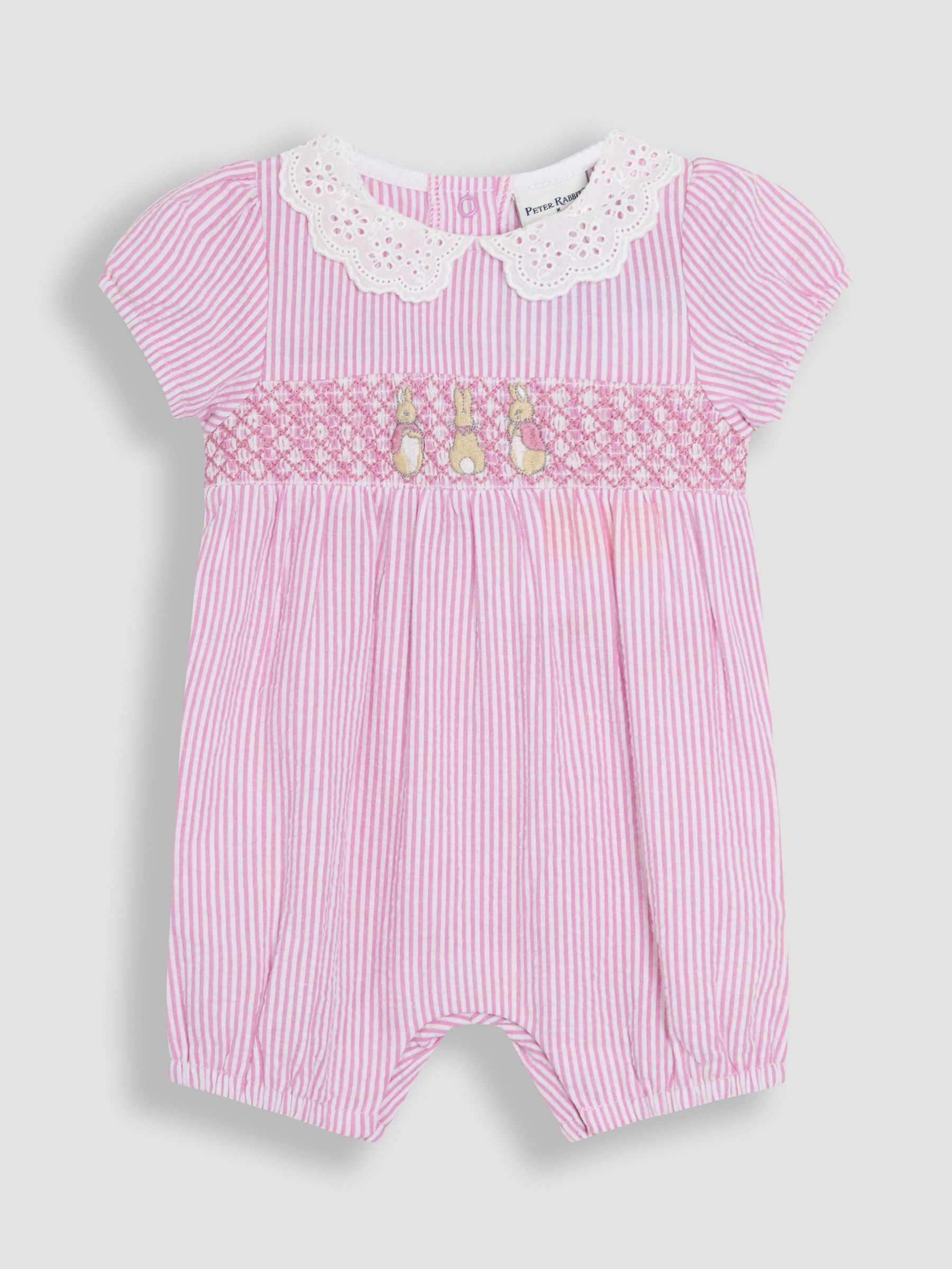 Pink Flopsy Bunny Smocked Pretty Romper