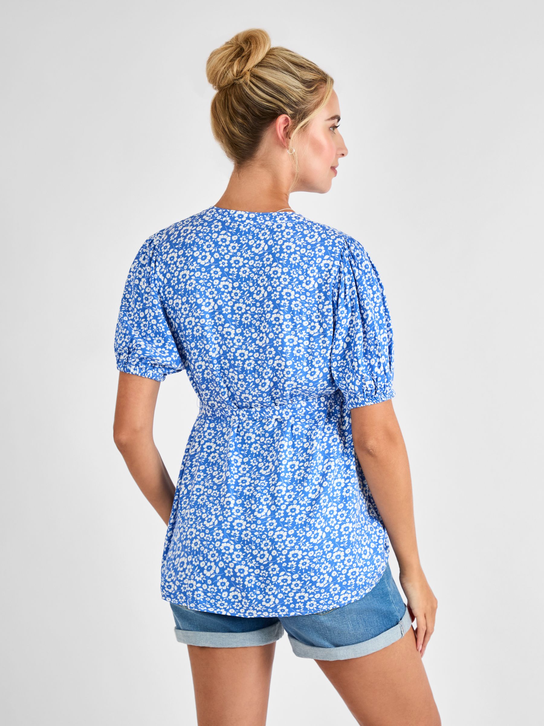 Pink Floral Maternity Blouse