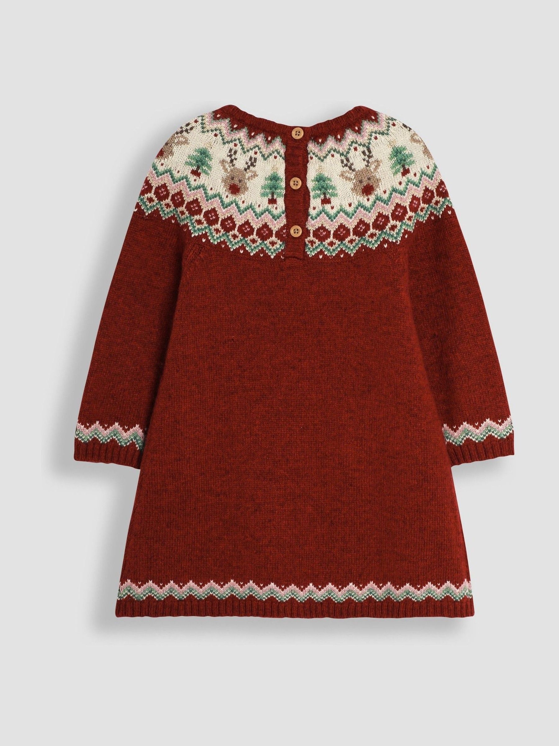 Red Reindeer Christmas Knitted Dress