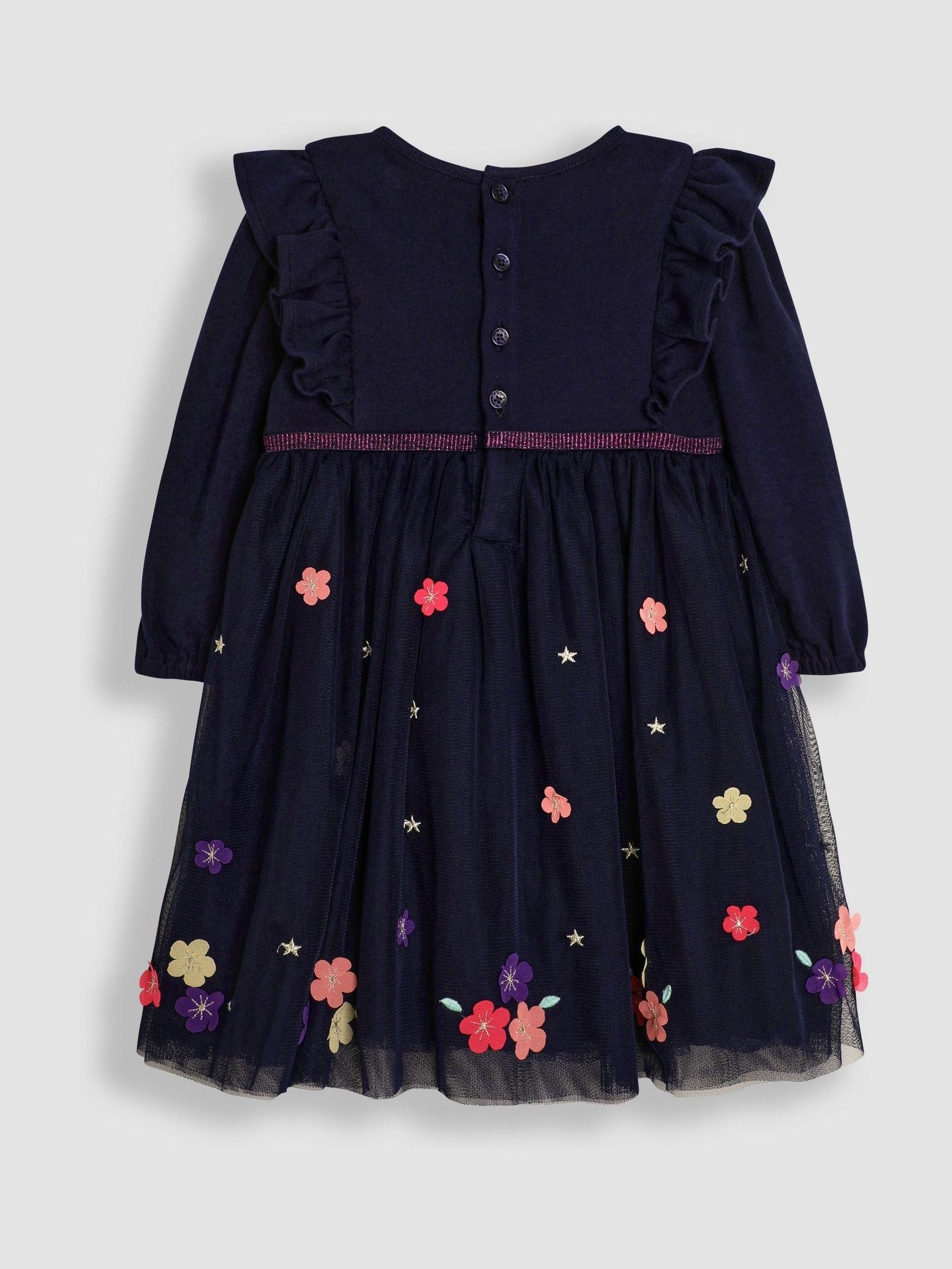 Navy Blue Unicorn Appliqué Tulle Party Dress
