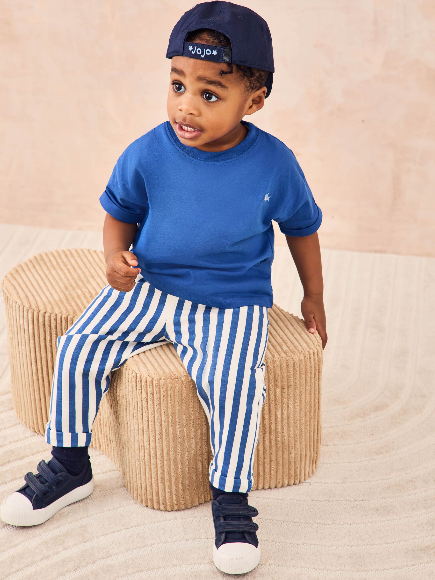 Blue Shark 2-Piece T-Shirt & Stripe Joggers Set