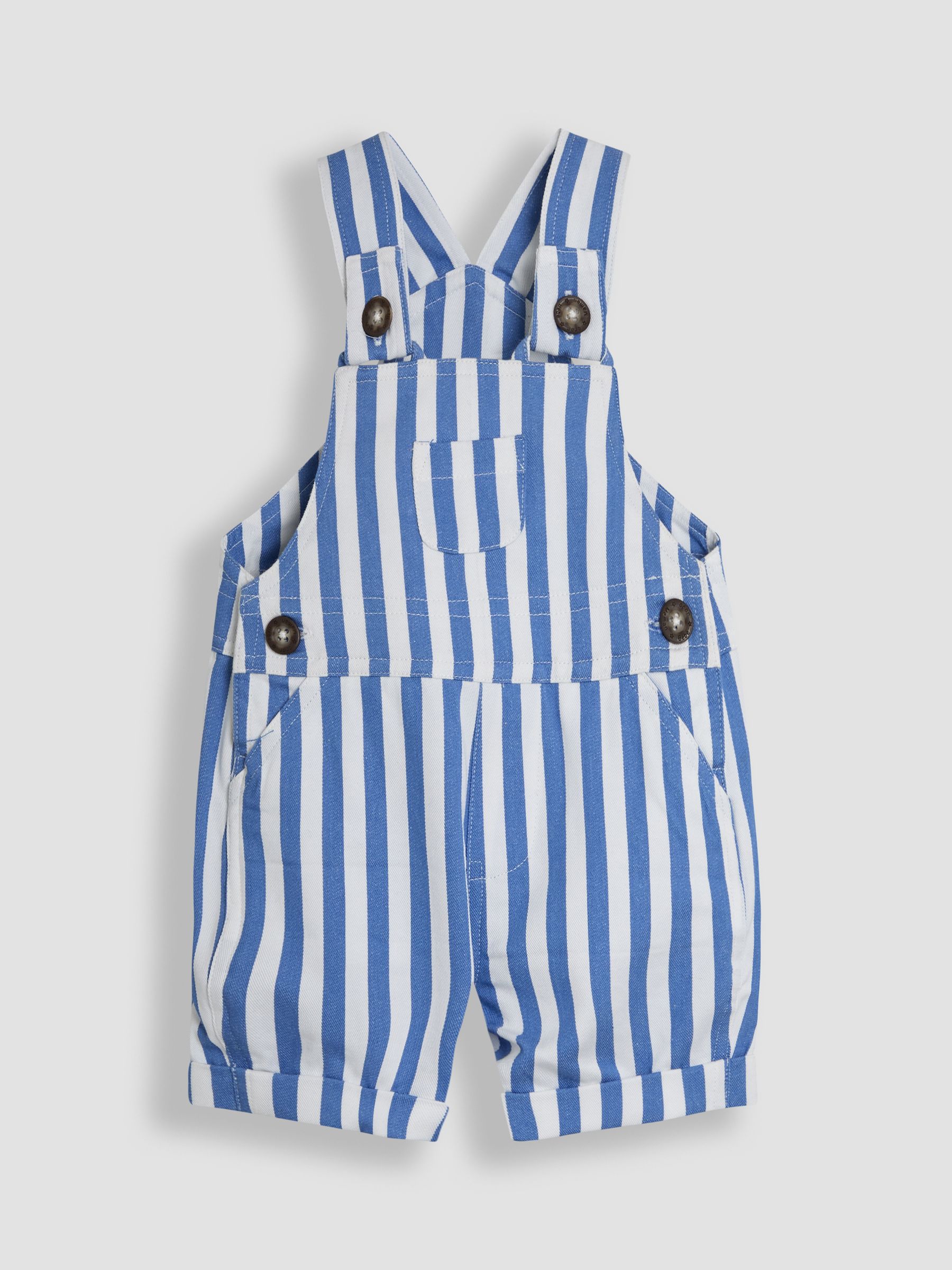 Blue 2-Piece Stripe Dungarees & T-Shirt Set