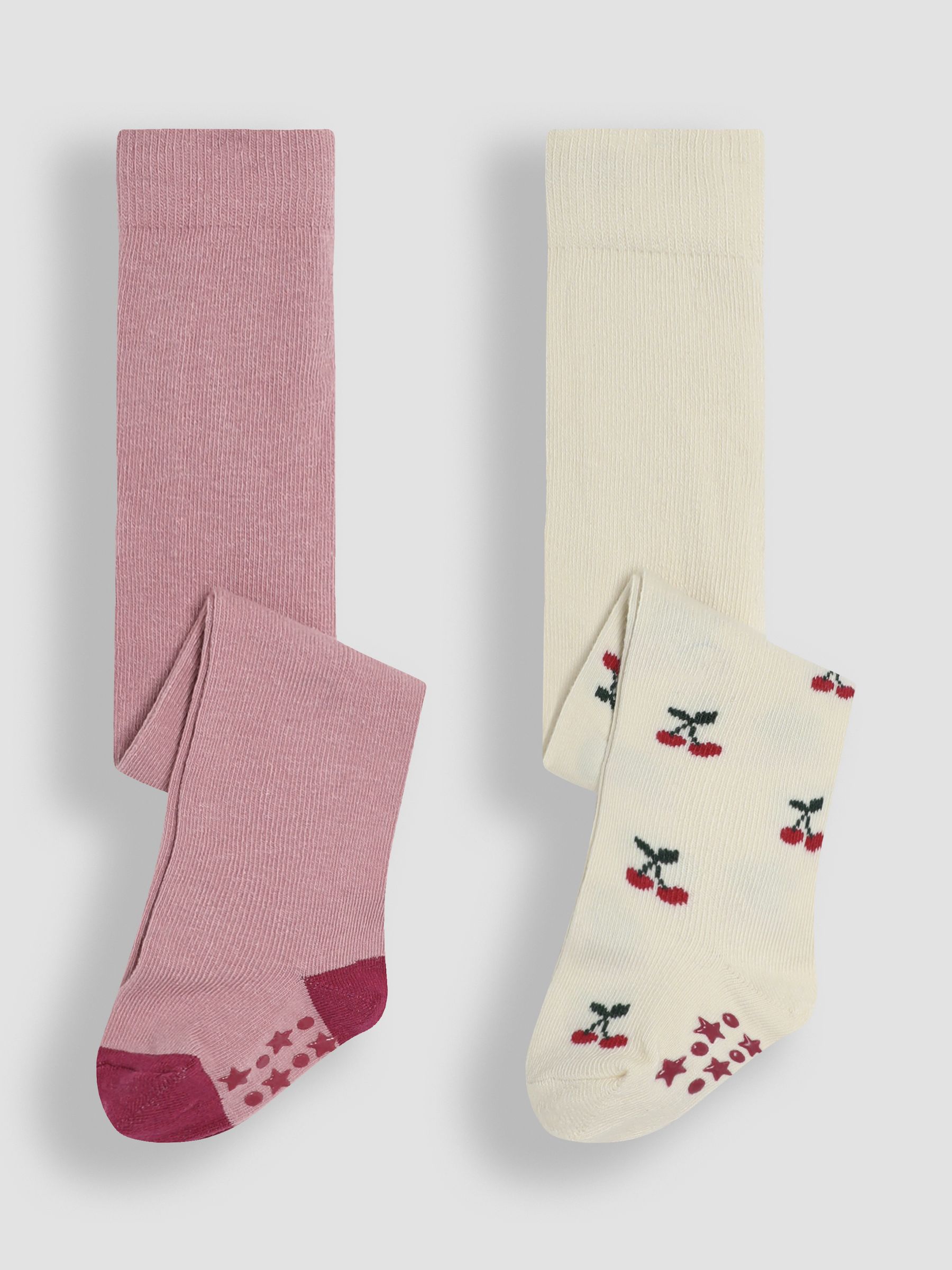 Red Cotton Rich Cherry Tights 2 Pack