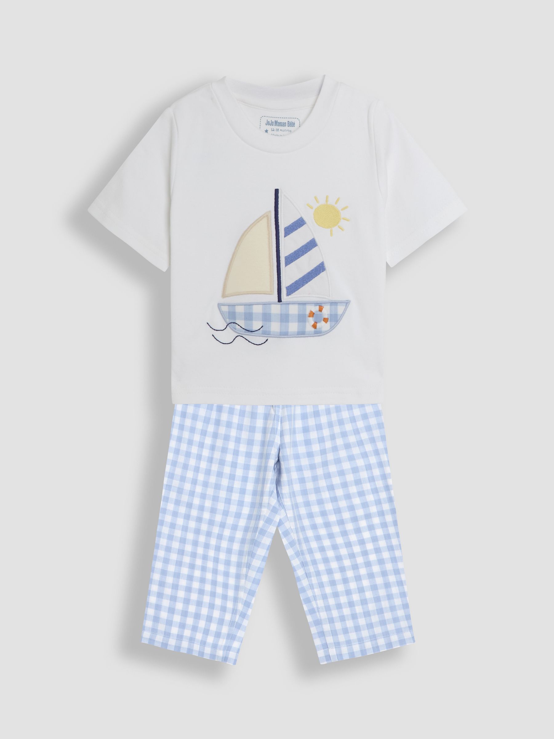 White Appliqué Woven Pyjamas