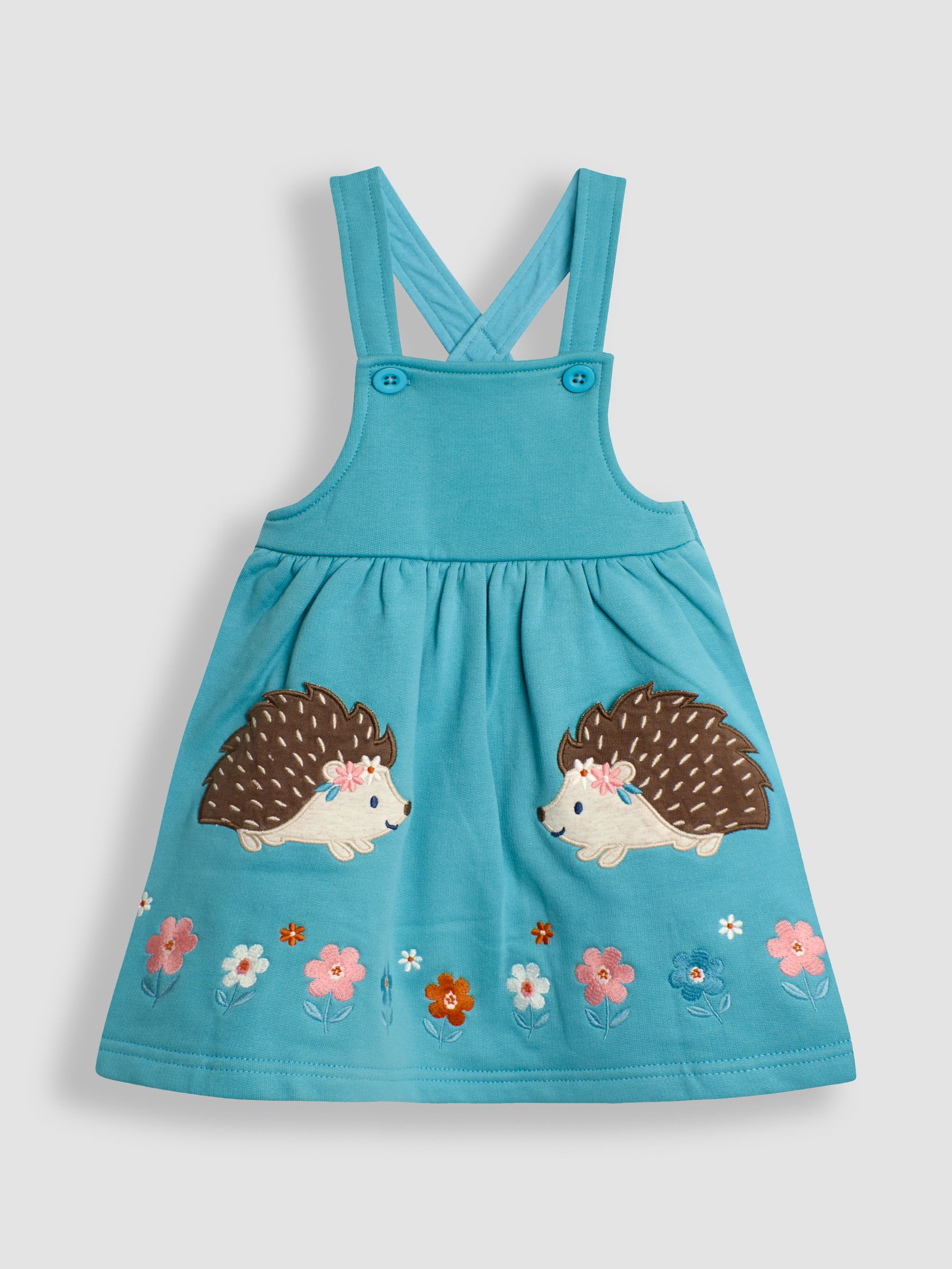 Duck Egg Appliqué Pinafore Dress & Top Set