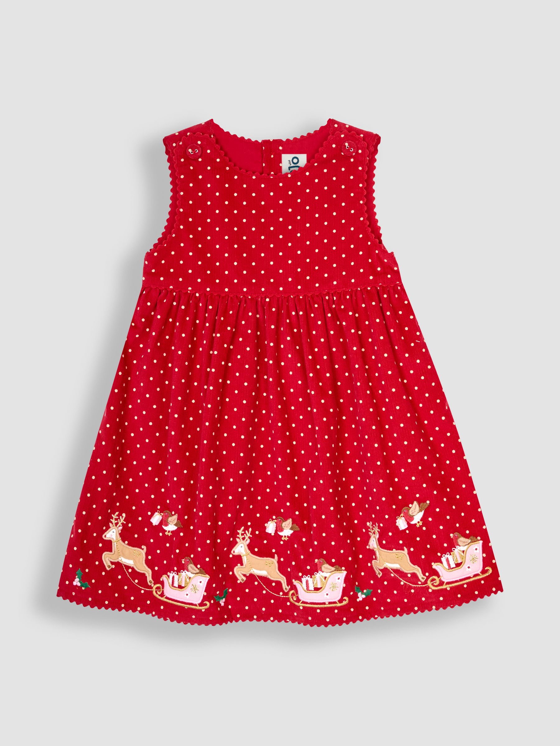 Rose Pink Mouse Christmas Appliqué Cord Dress