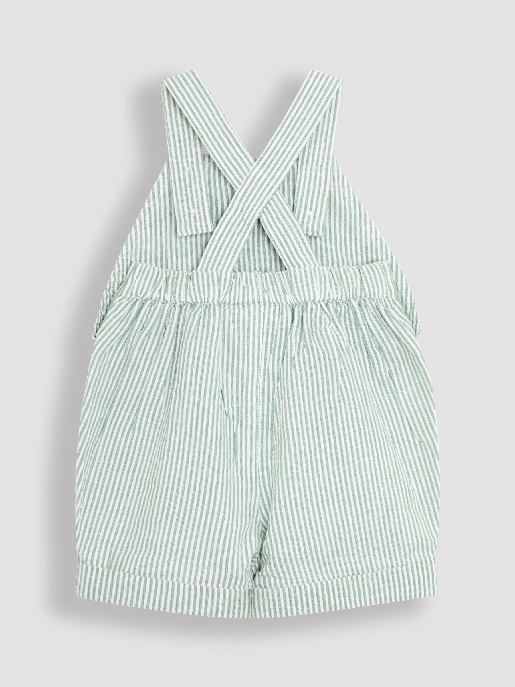 Sage Green Tractor Pocket Seersucker Dungarees