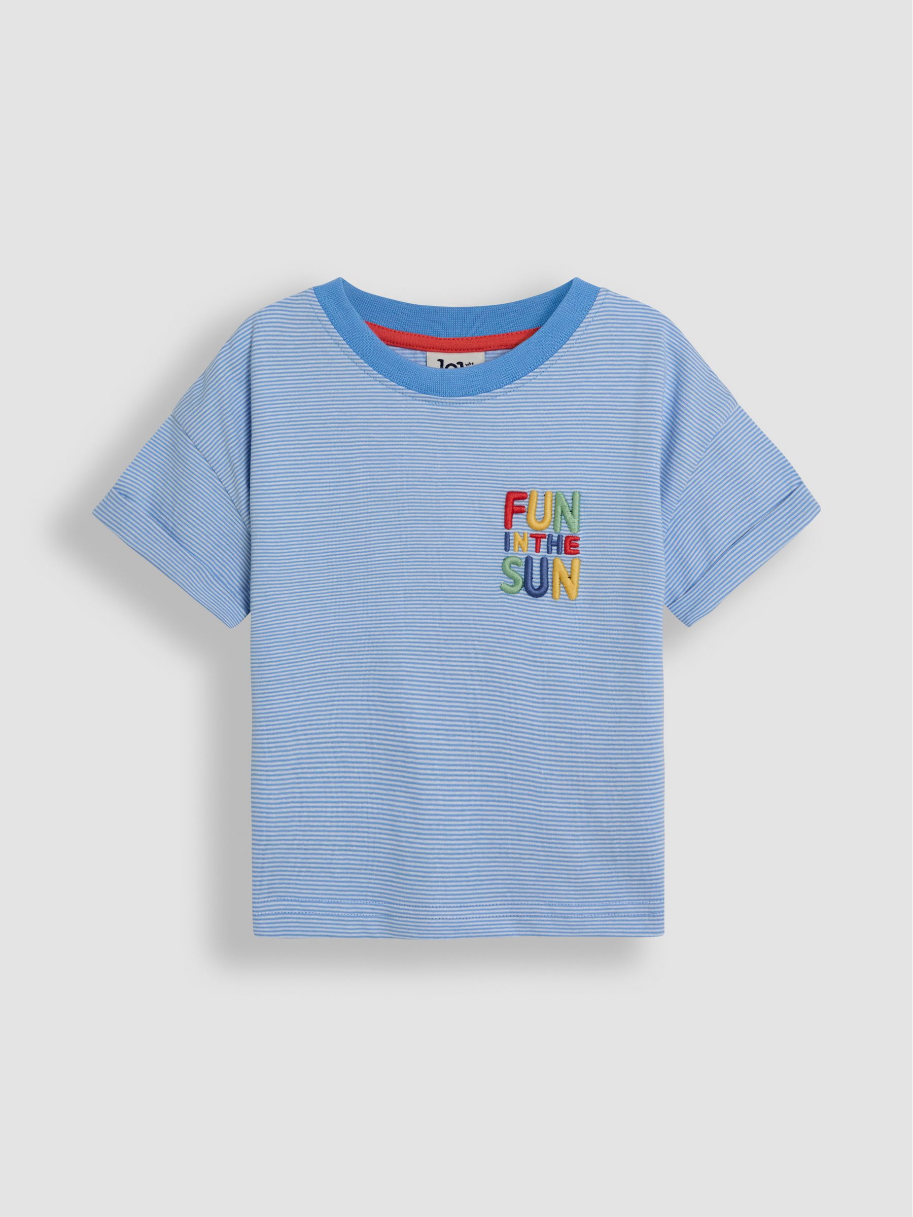 Blue Fun In The Sun Back Printed 100% Cotton T-Shirt