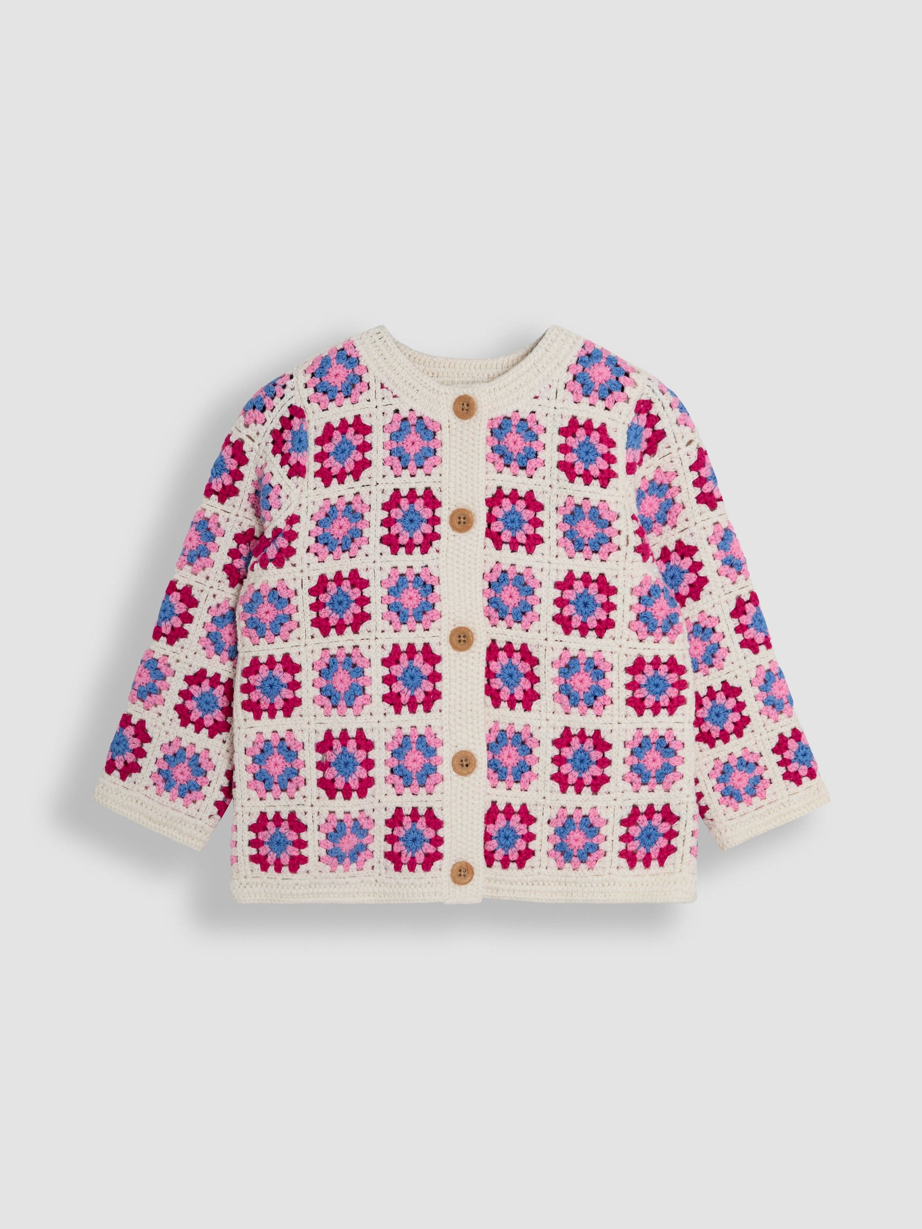 Pink Classic Crochet Cardigan
