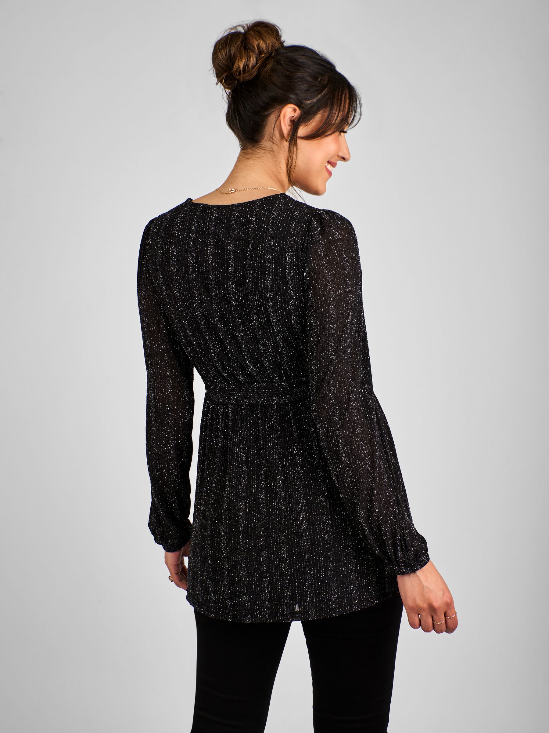 Black Maternity Sparkle Top