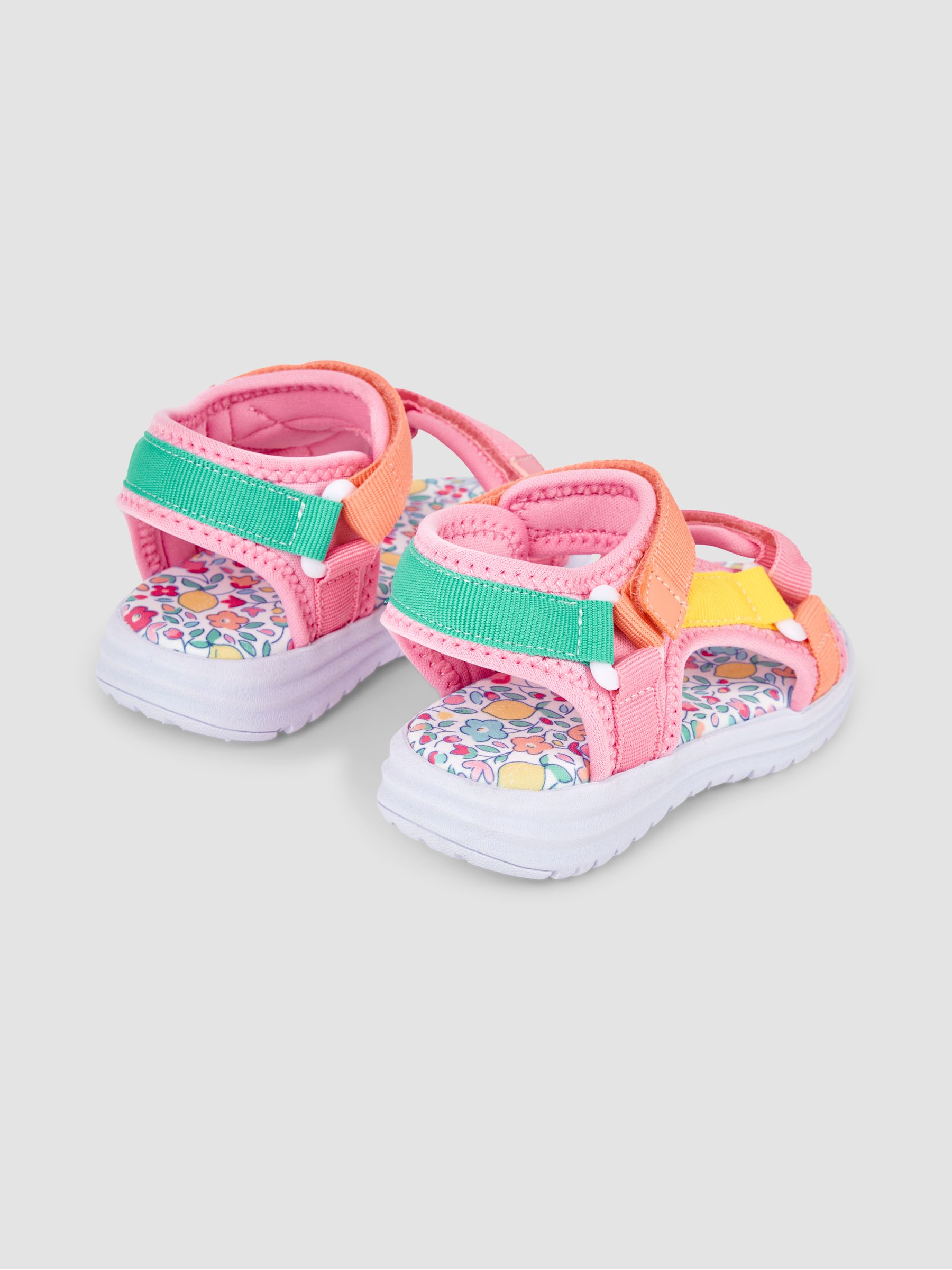 Colour Block Sandals in Pink