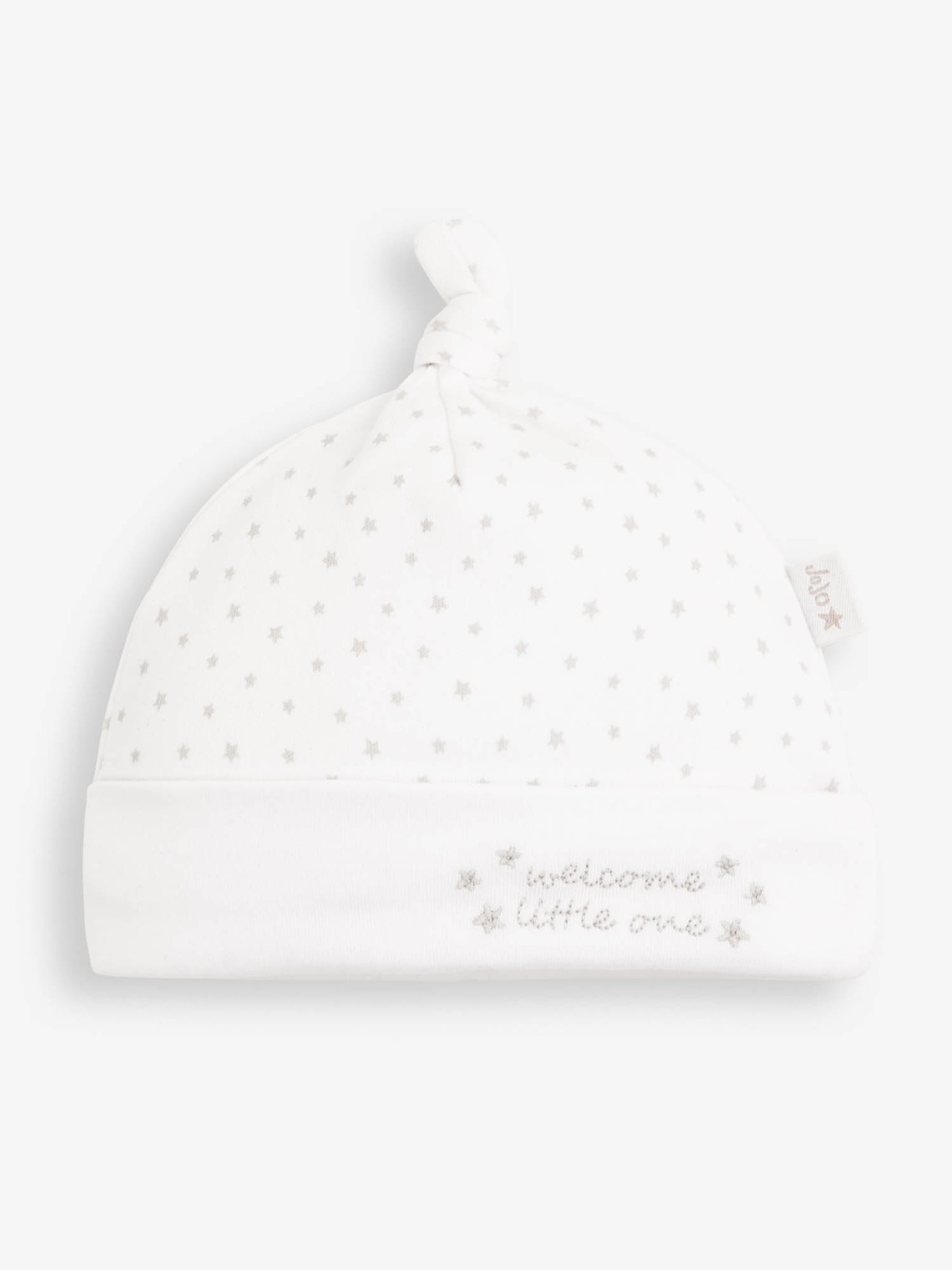 White Welcome Little One Baby Hat
