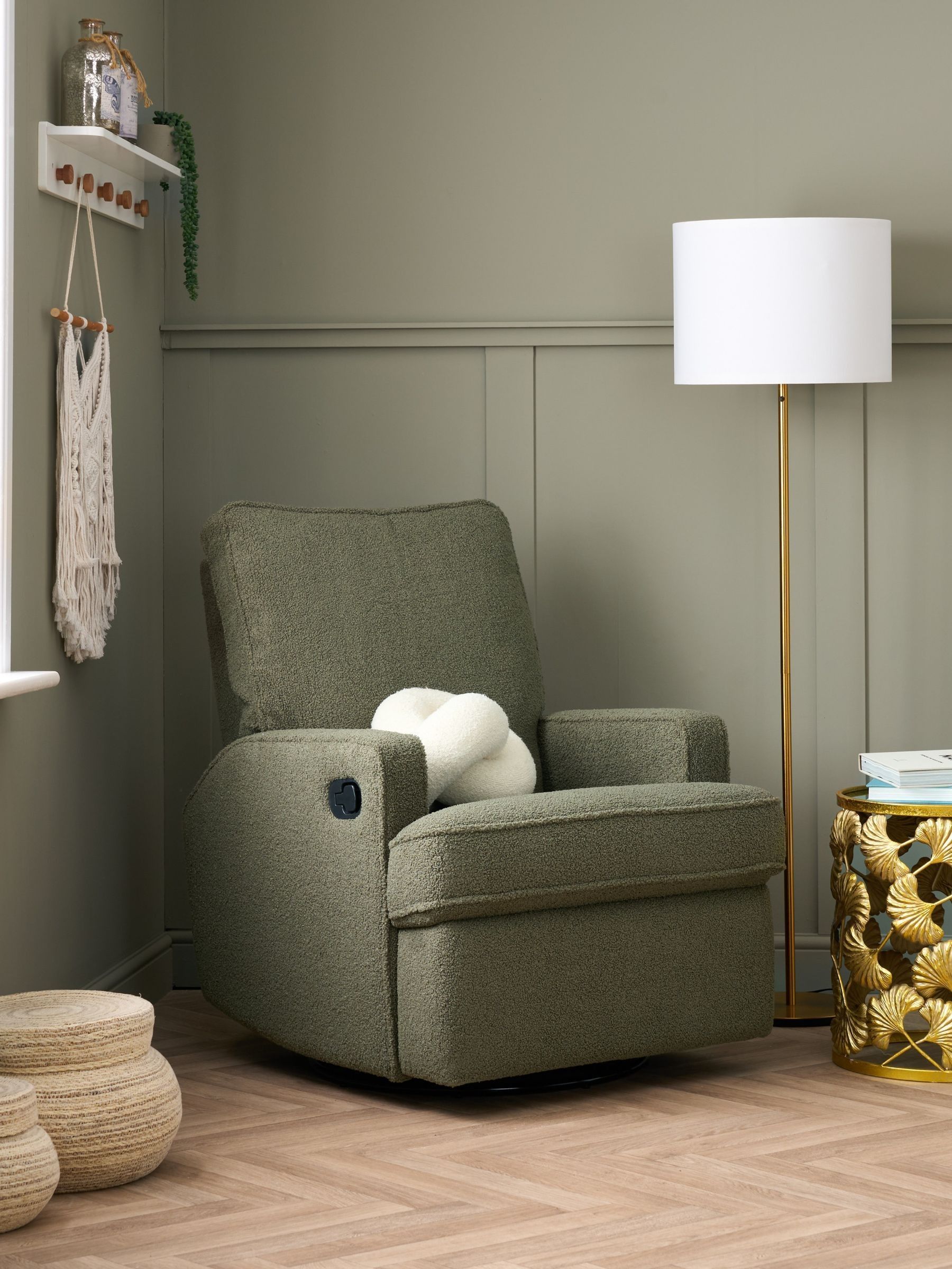 Obaby Teddy Truffle Madison Swivel Glider Recliner Nursing Chair