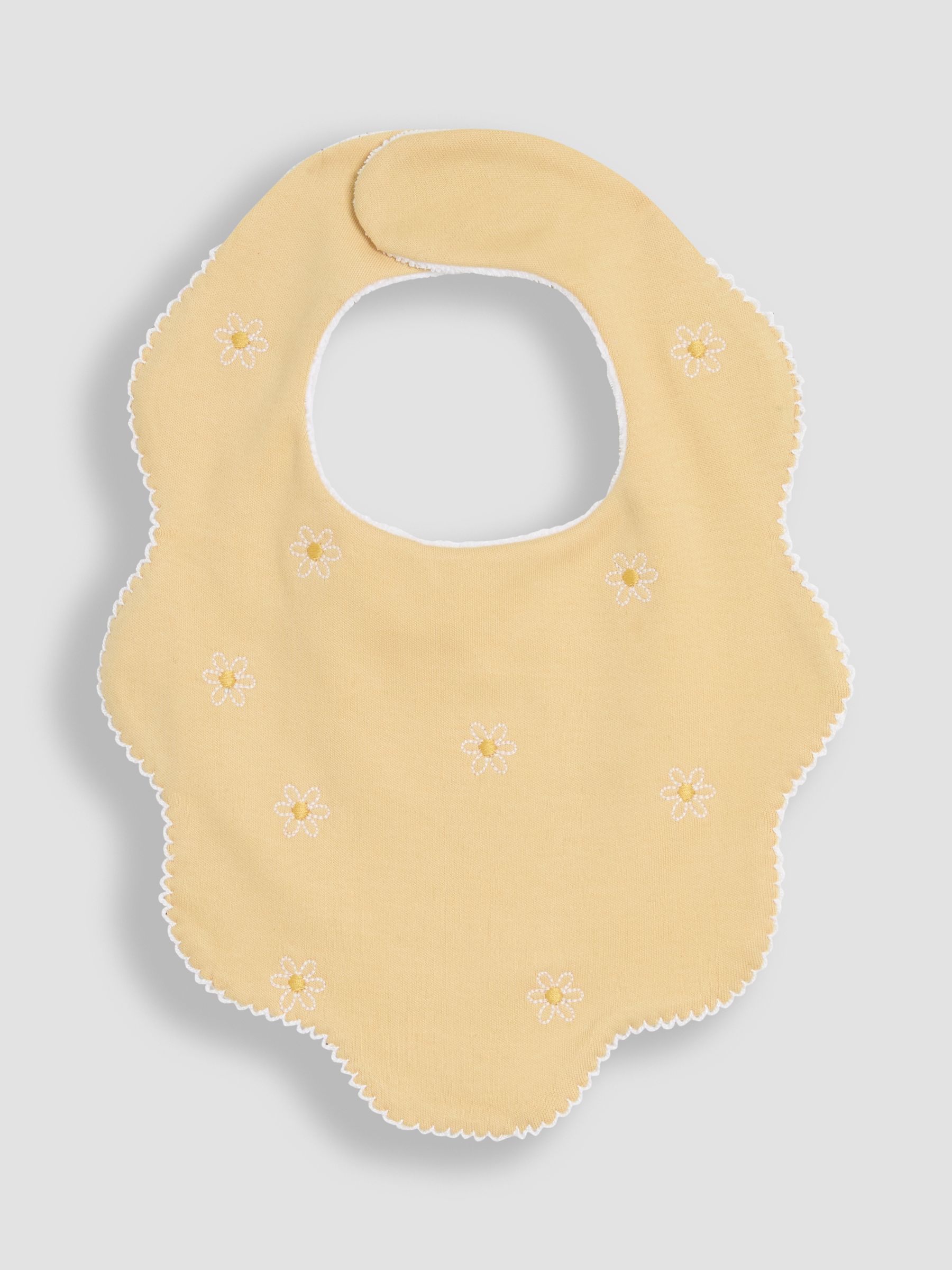 Yellow 100% Cotton Scalloped Bib