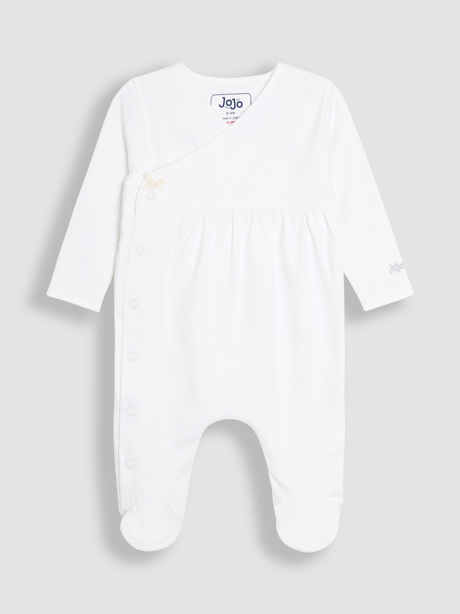 White 100% Cotton Cross-Over Sleepsuit