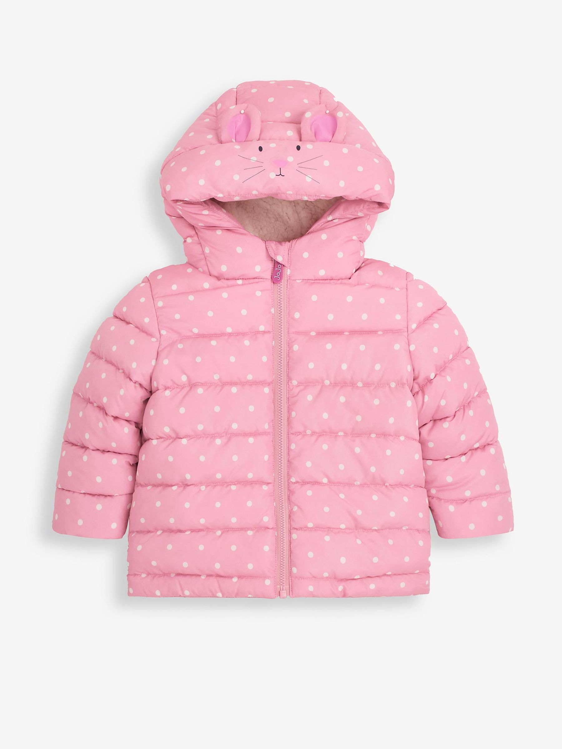 Pink Spot Mouse Puffer Jacket