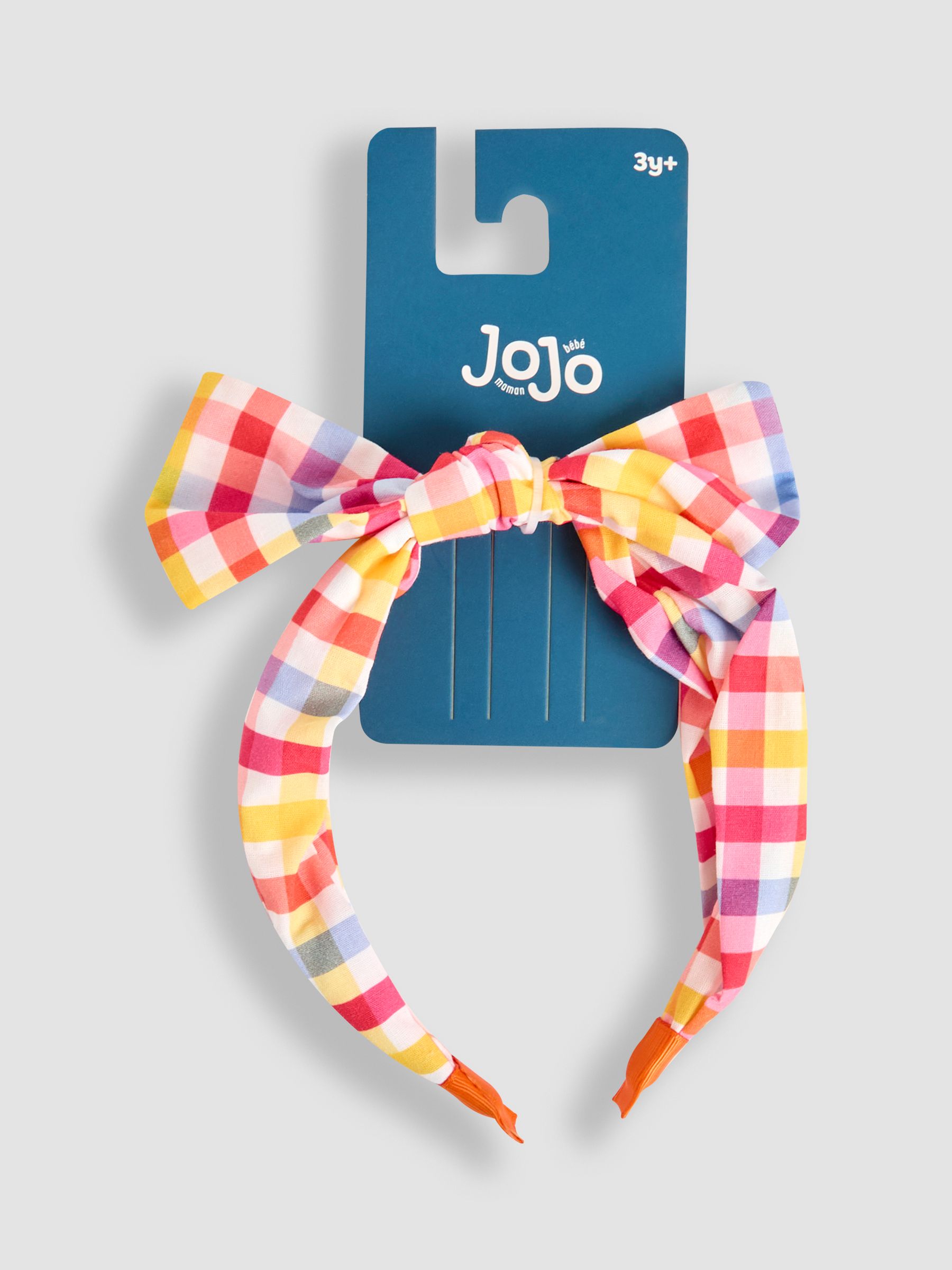 Coral Gingham Bow Hairband
