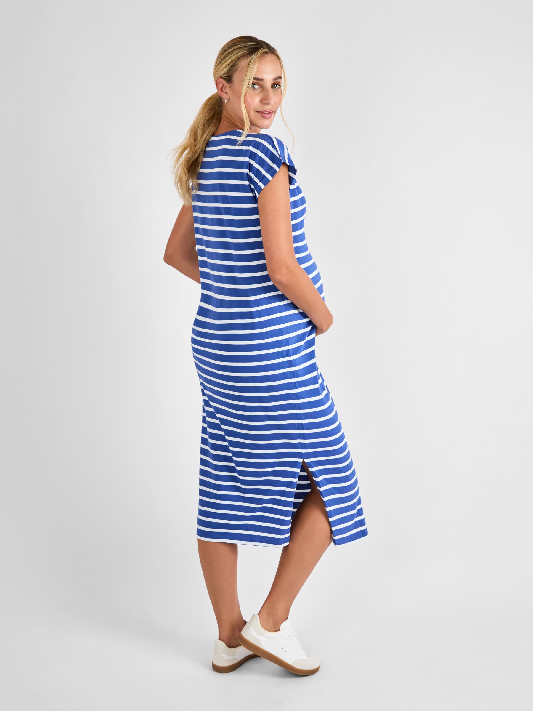 Blue Maternity Midi T-Shirt Dress
