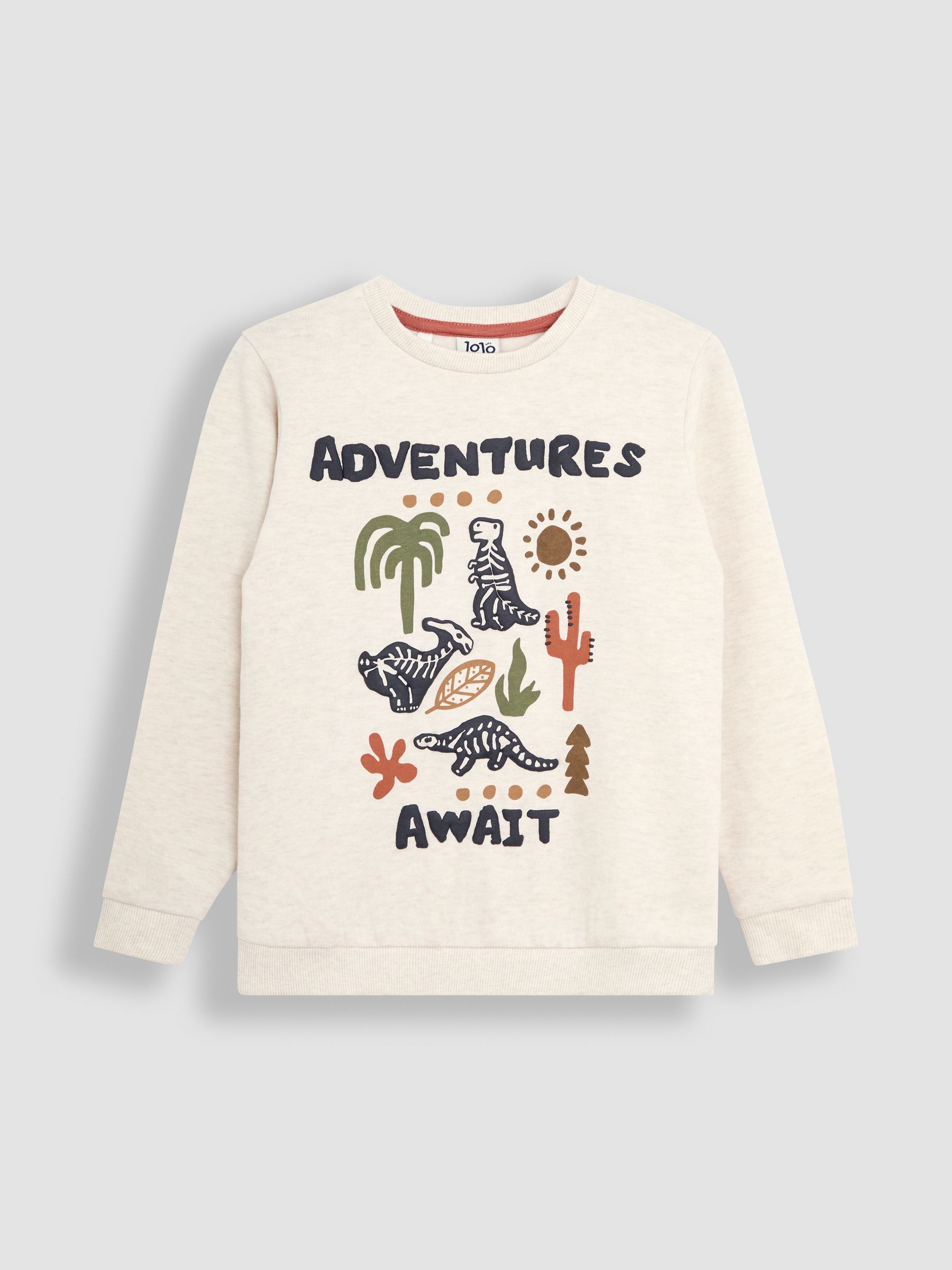 Ecru Dino Graphic Print Sweatshirt