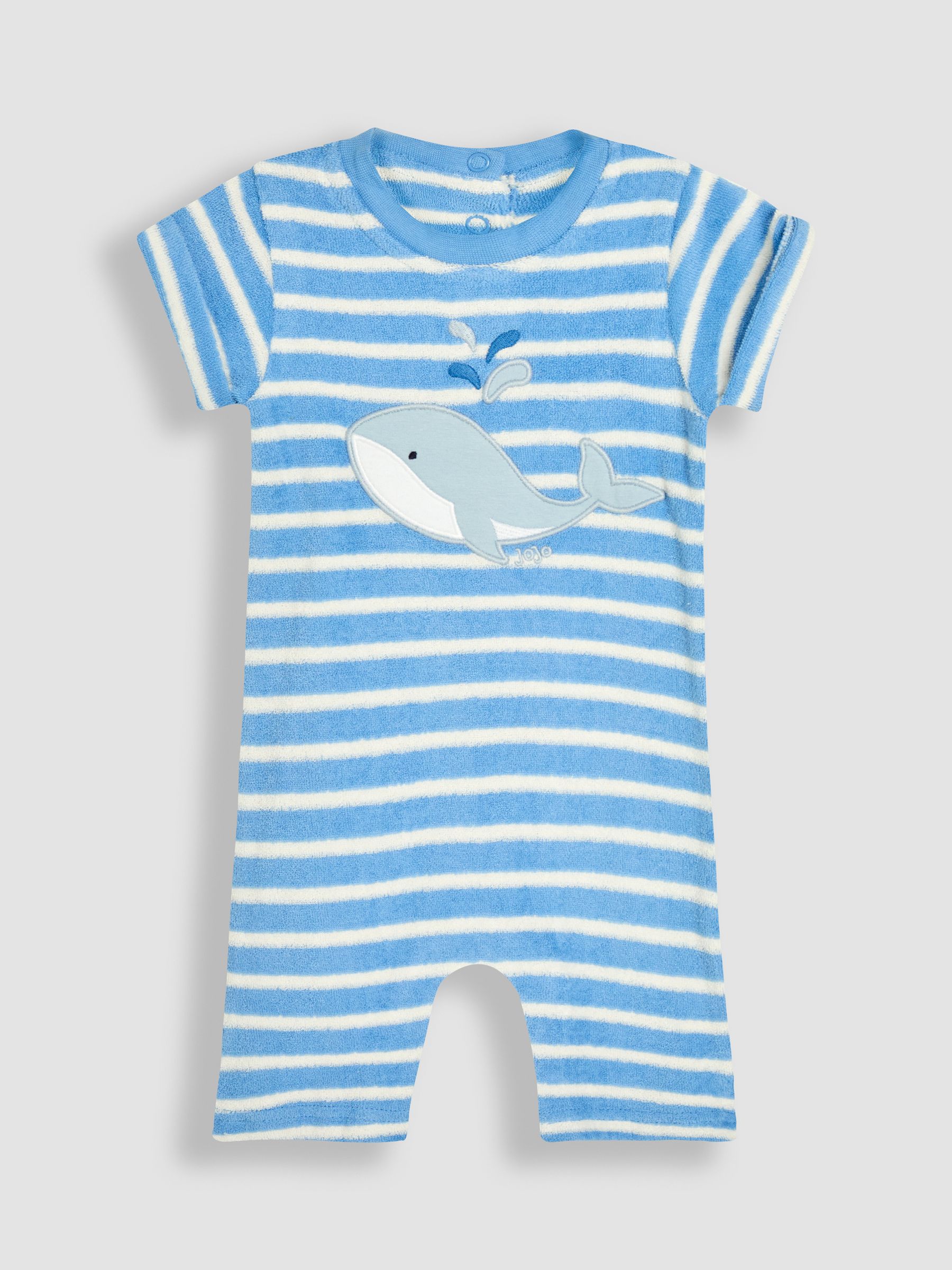 Blue 2-Piece Whale Appliqué Towelling Romper Set