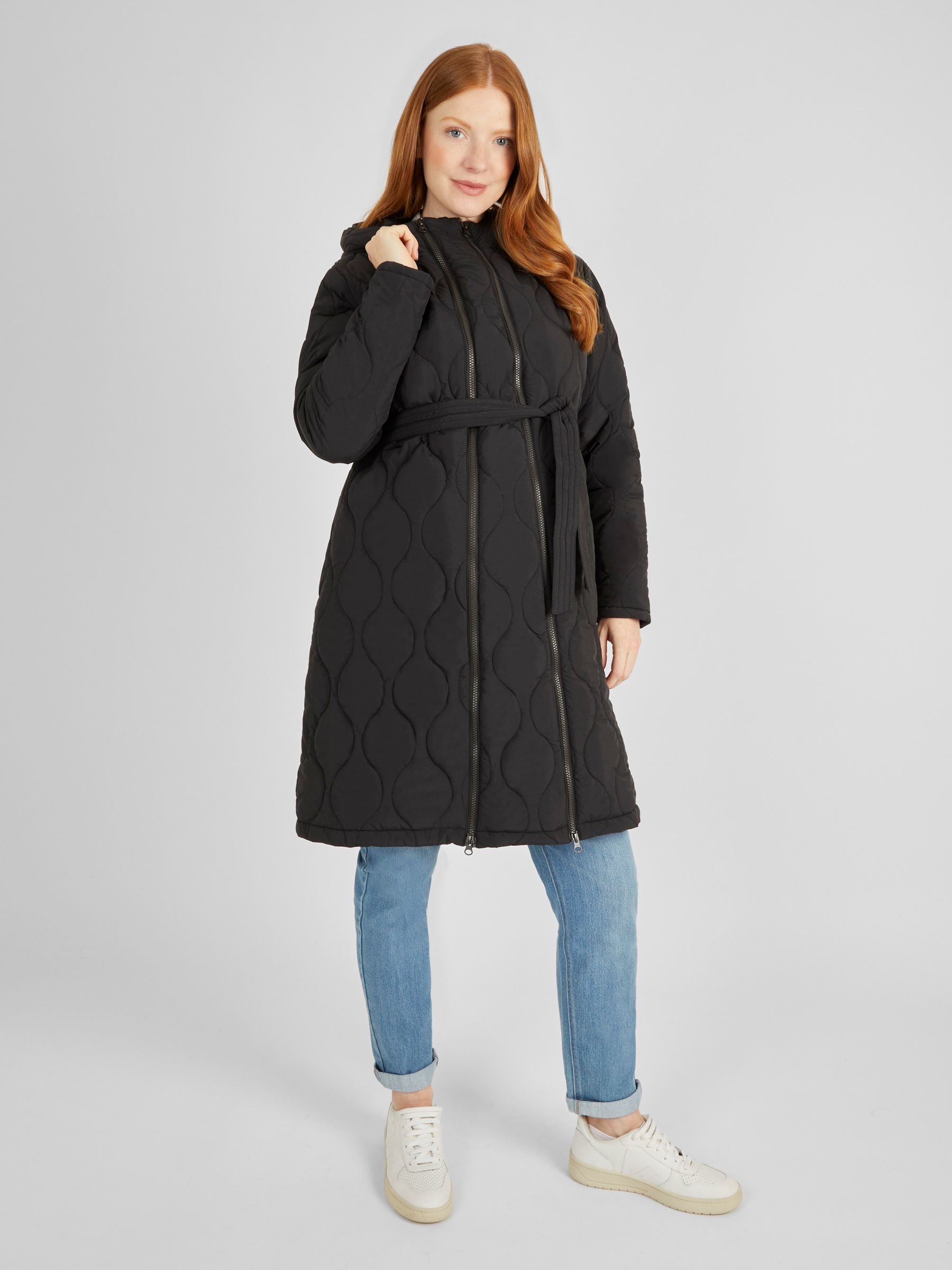 Khaki Green 2-in-1 Quilted Maternity Puffer Coat