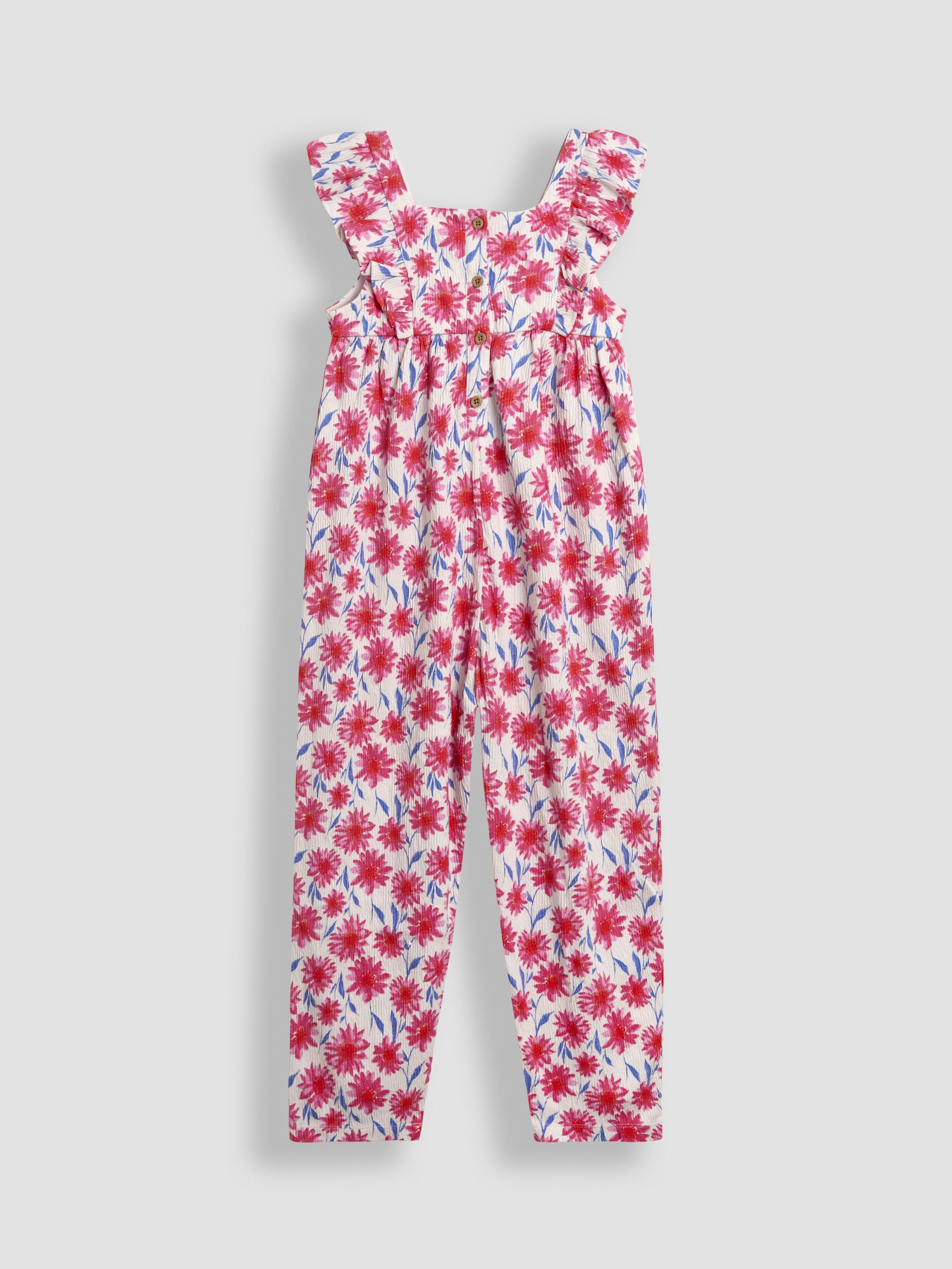 Navy Sunflower Ruffle Front Jumpsuit