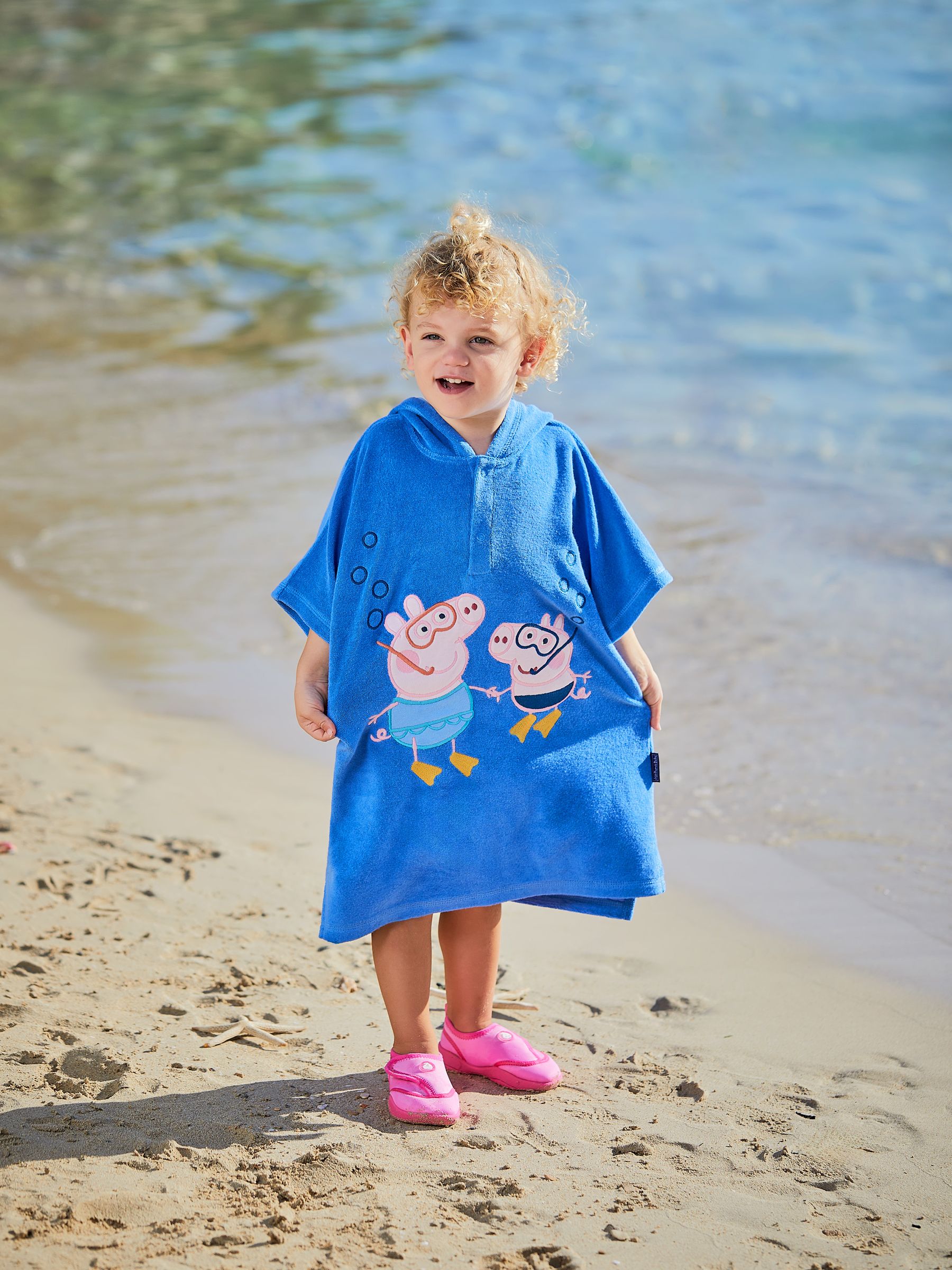 Peppa Pig Towelling Hooded Poncho in Bright