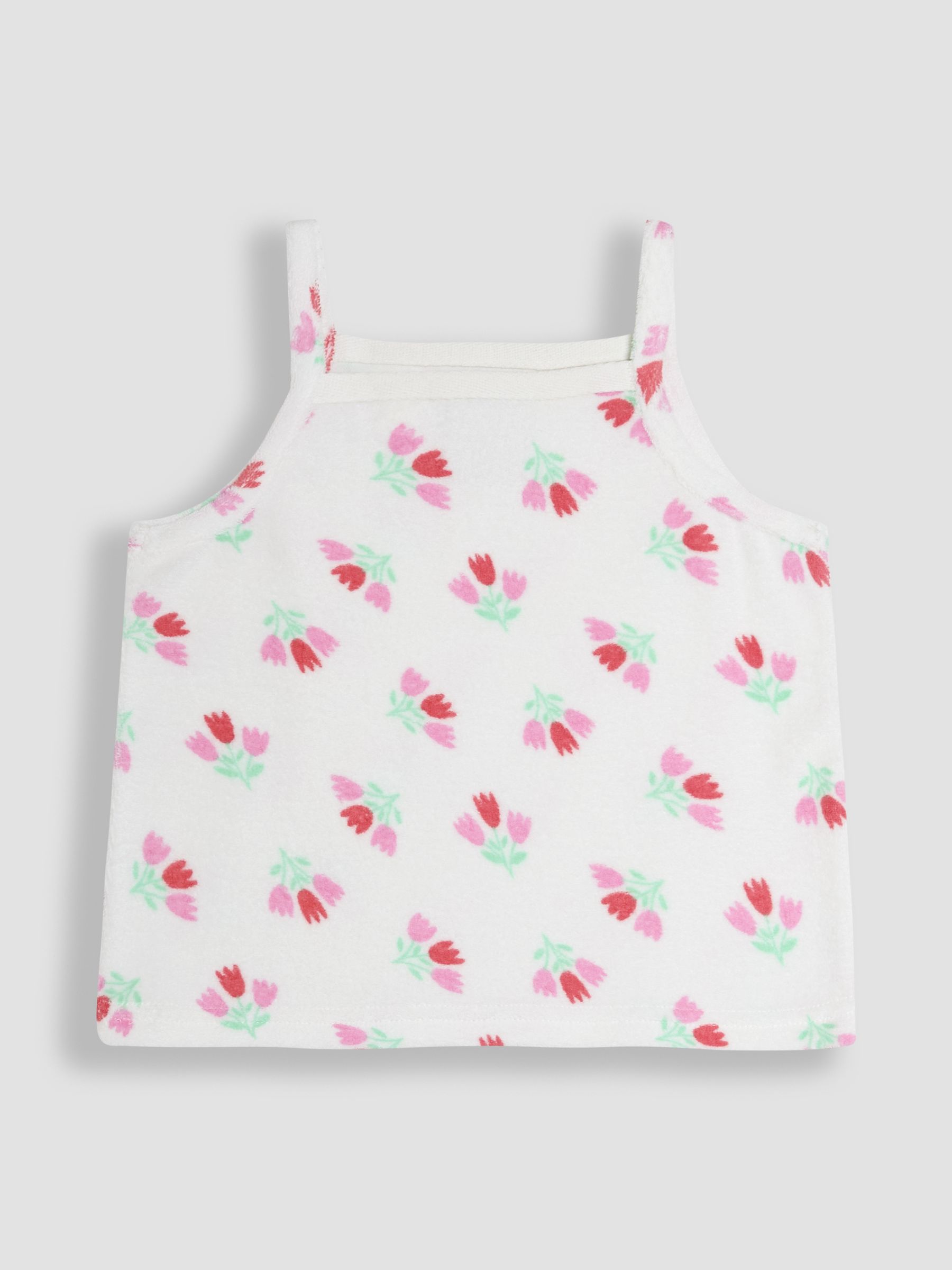 Pink Ditsy Floral Towelling Vest & Shorts Set 2 Piece