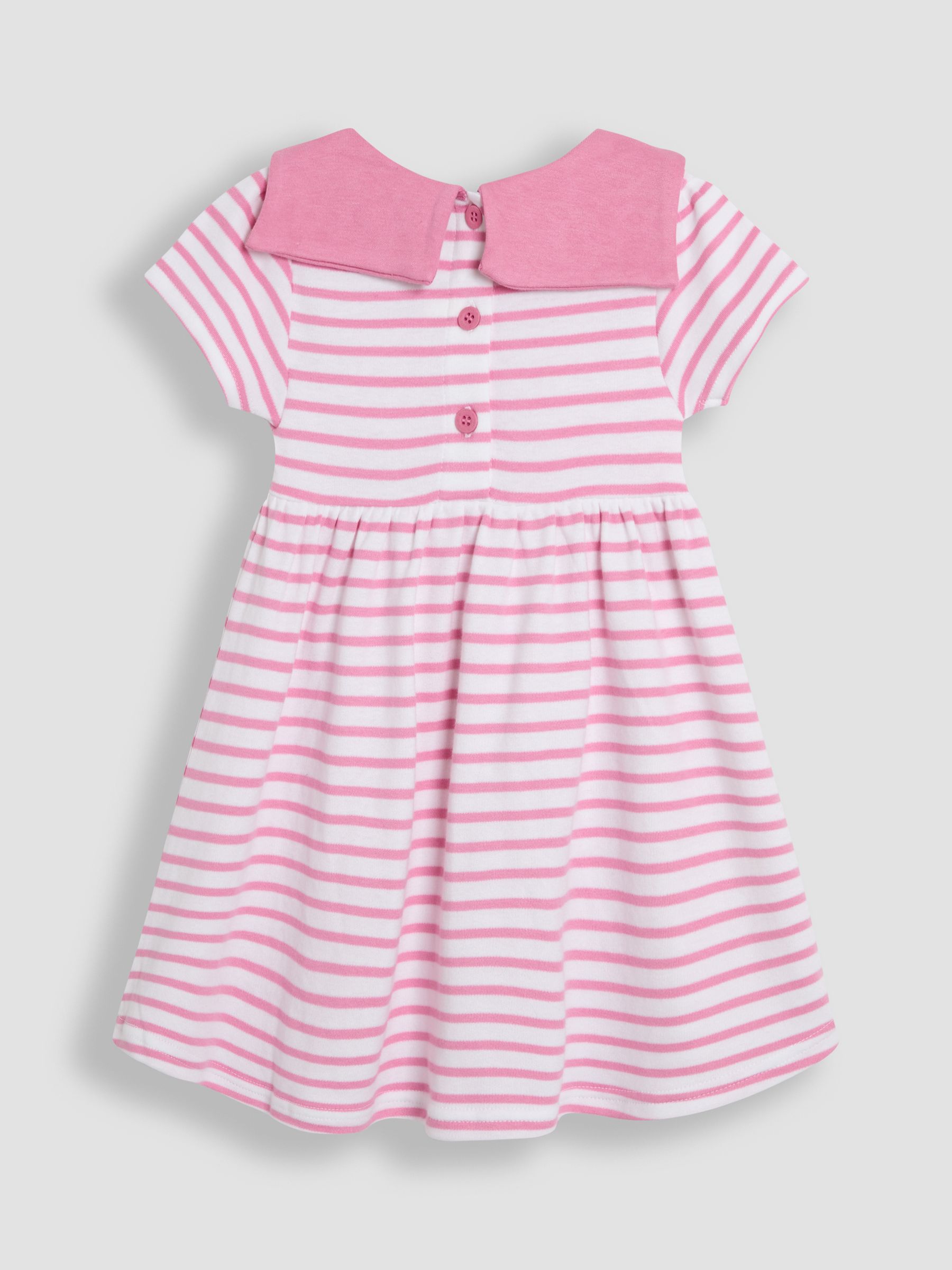 White Navy Stripe Short Sleeve Sailor 100% Cotton Dress