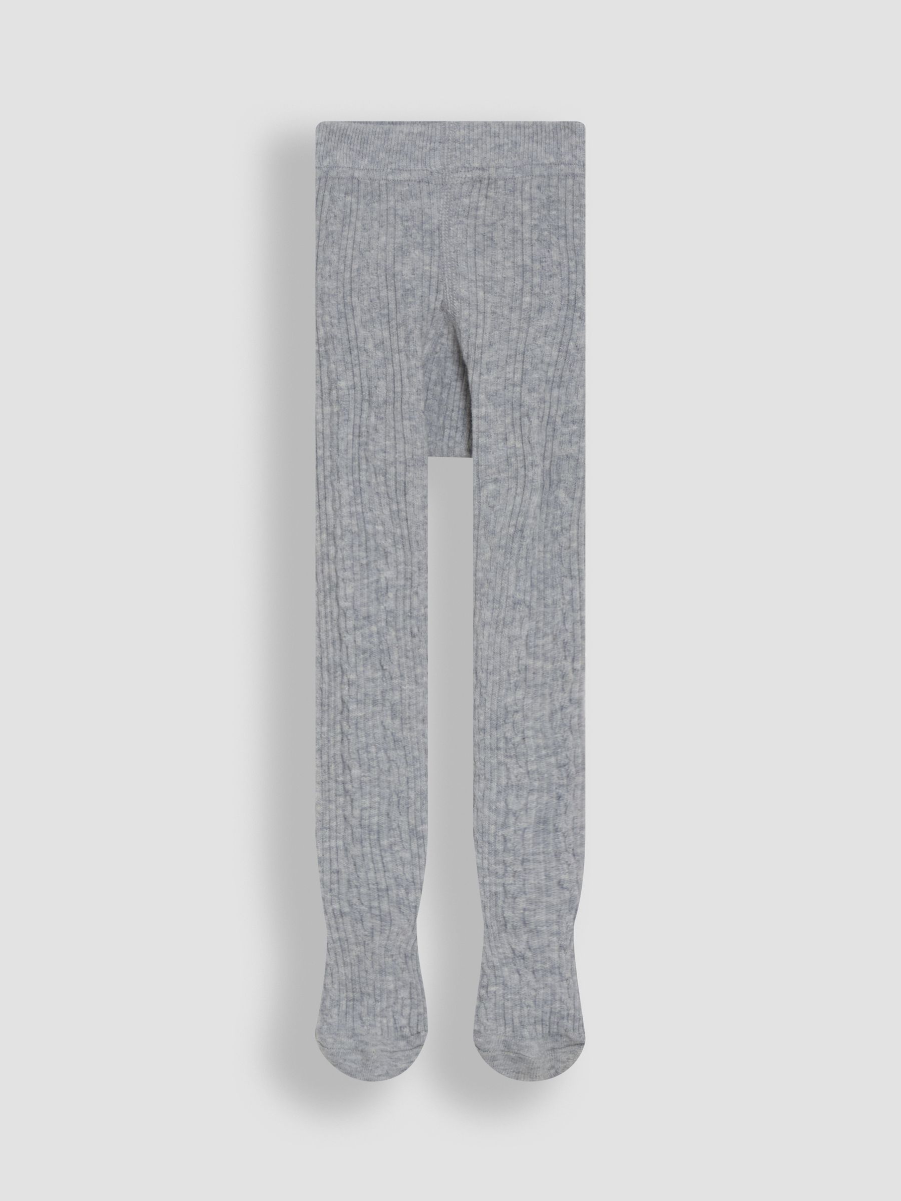 Grey Cotton Rich Cable Tights