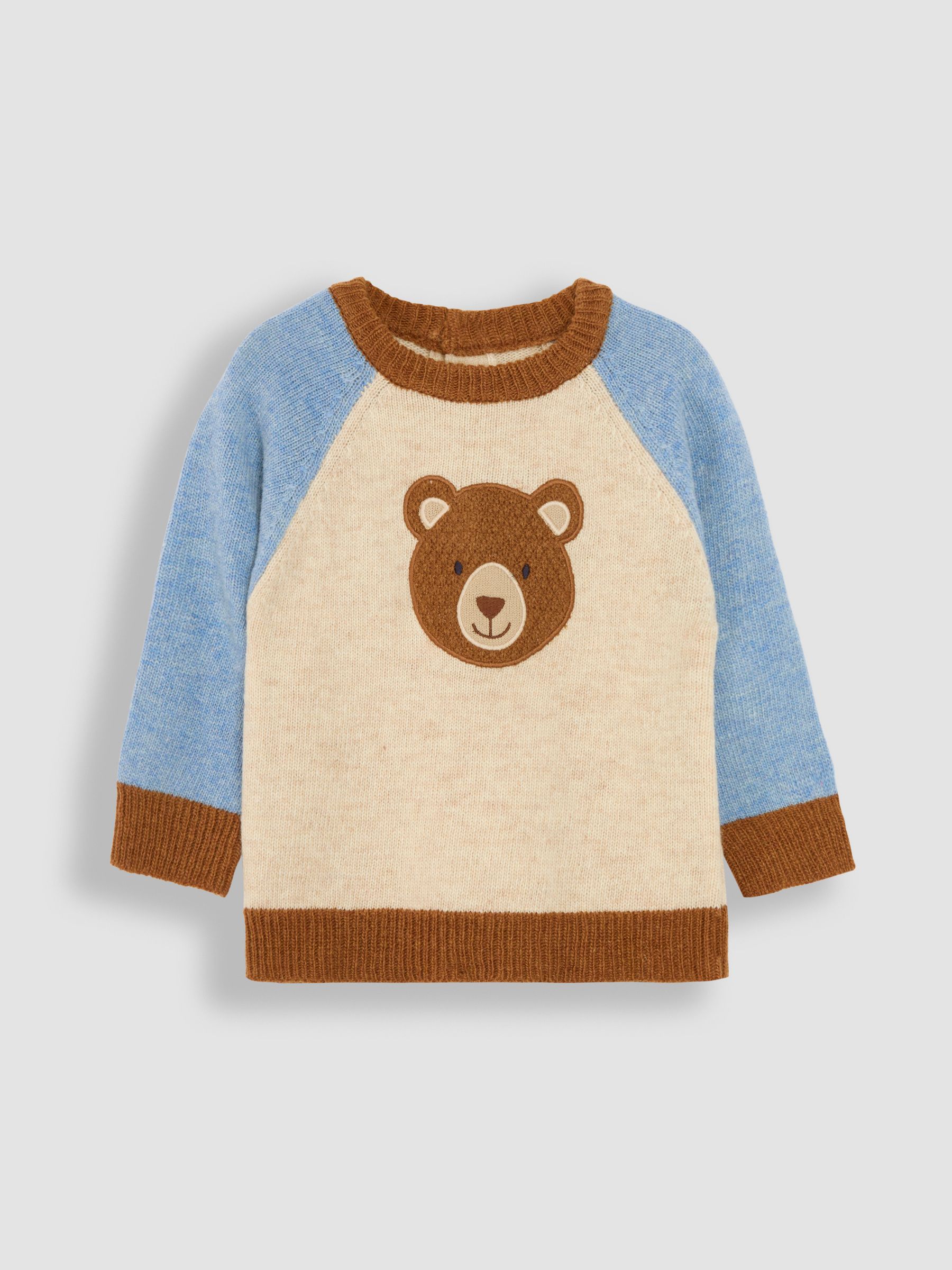 Natural Bear Colour Block Lambswool Jumper