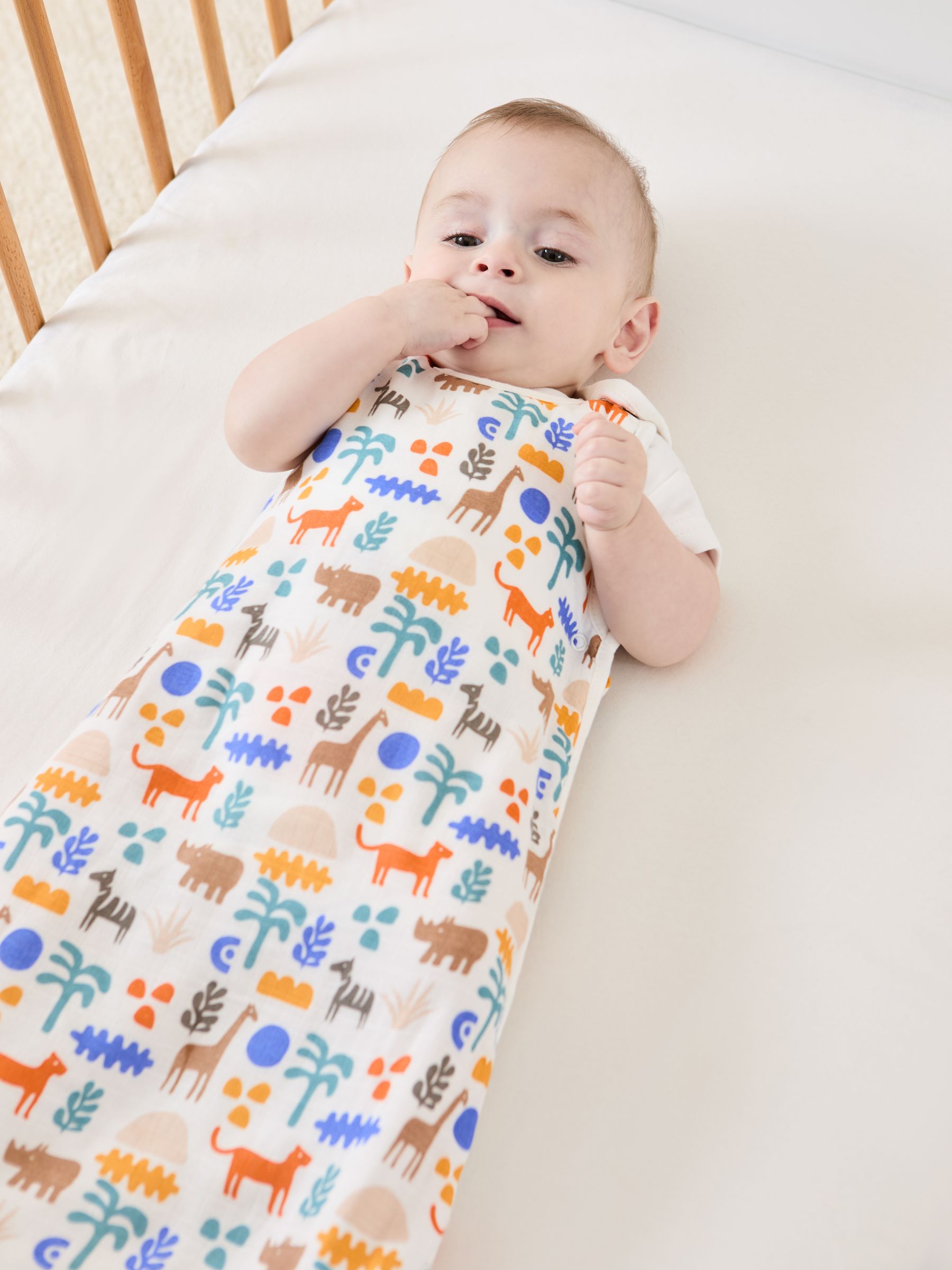 Safari Print 1 Tog Baby Muslin Sleeping Bag