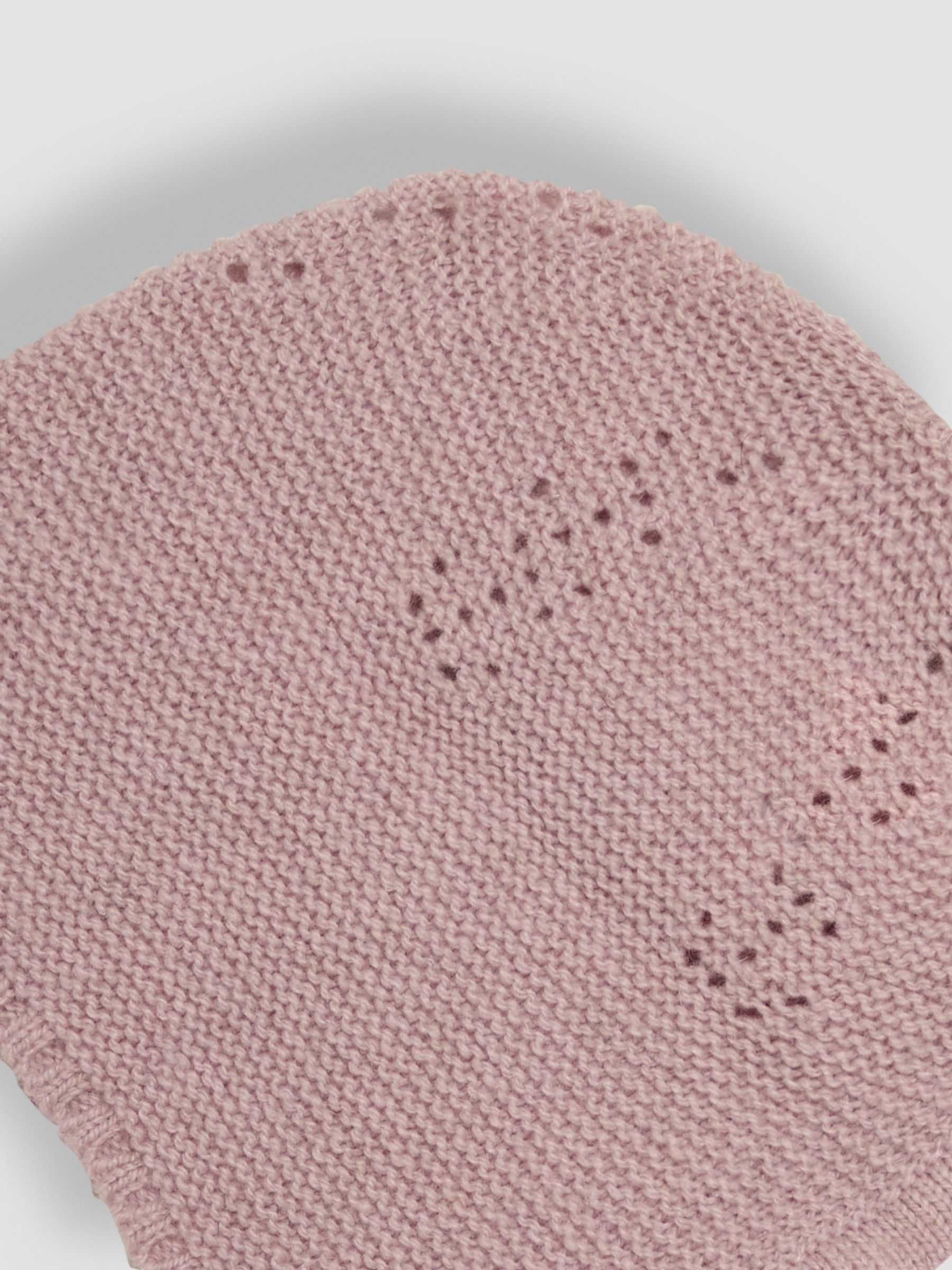 Baby Pink Knitted Baby Bonnet