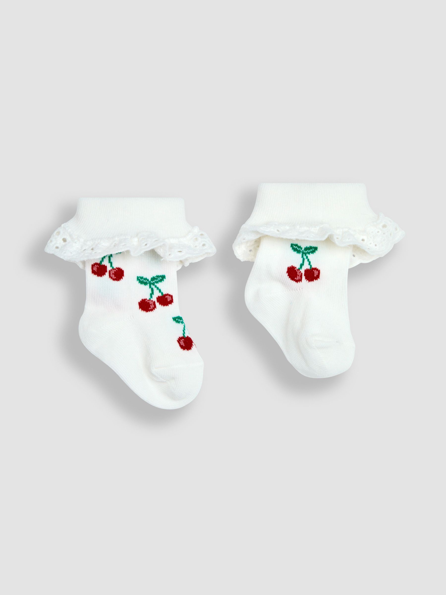 Cream Cherry 2-Pack Frilly Socks
