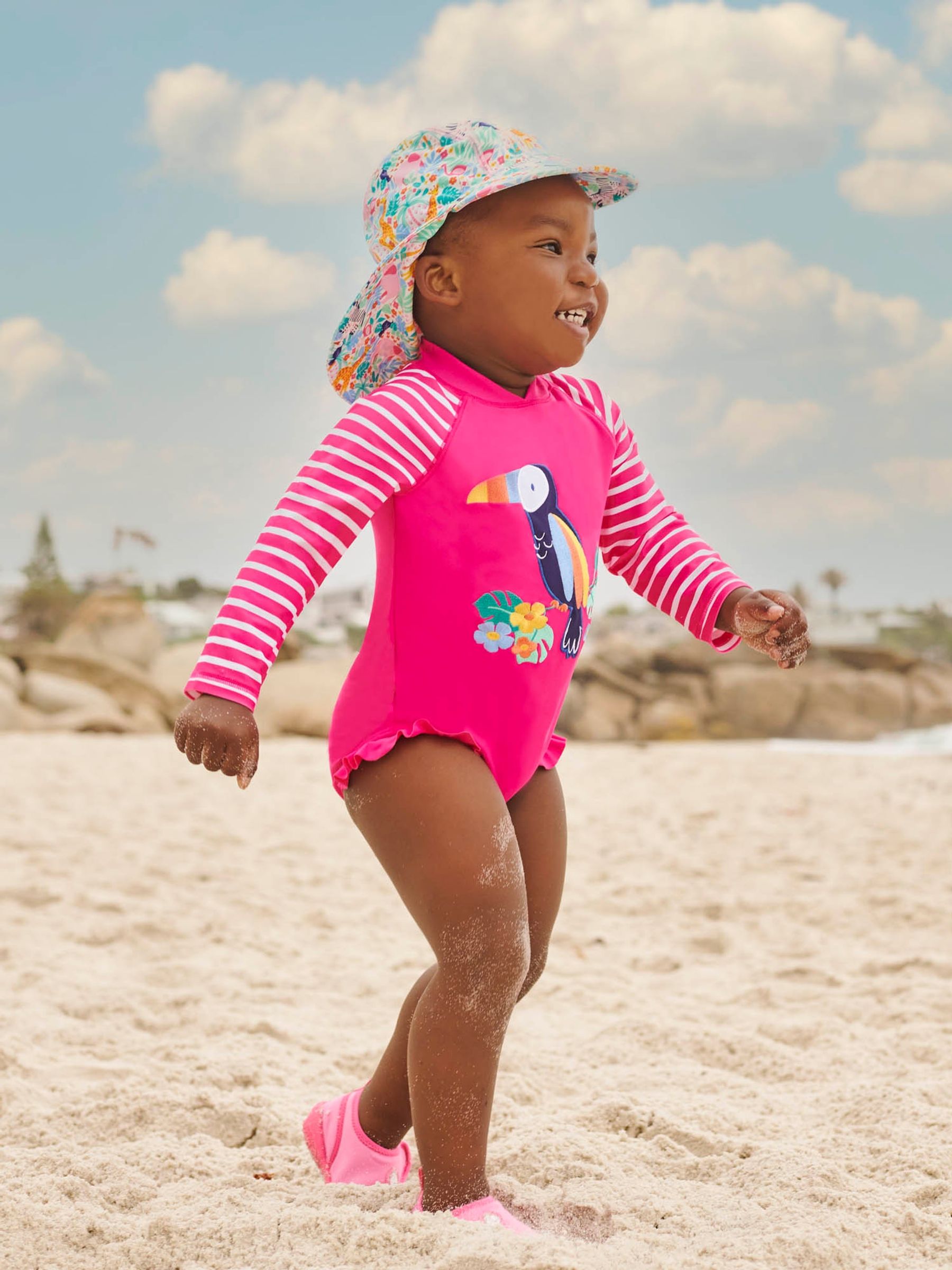 Pink UPF 50 Long Sleeve Swimsuit