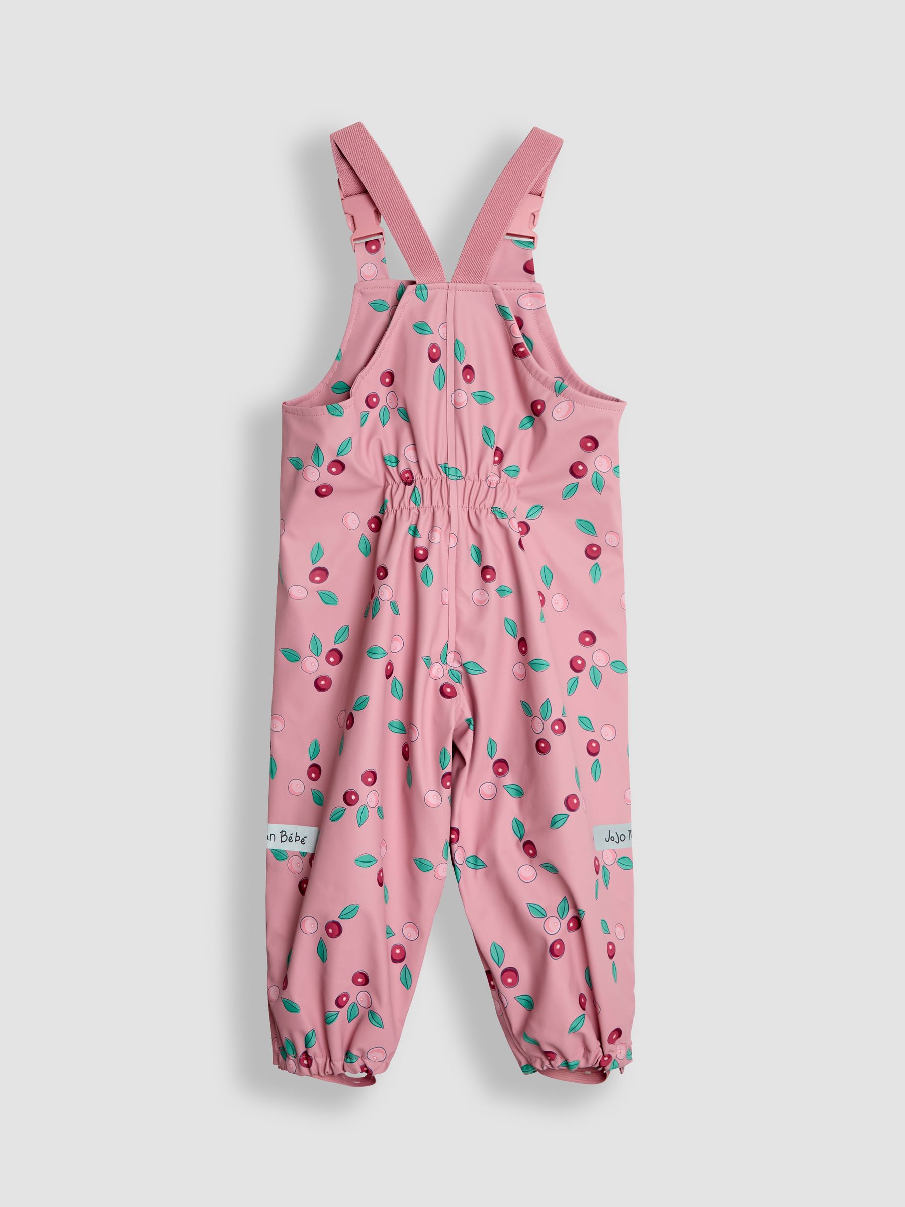 Pink Cherry Print Waterproof Dungarees