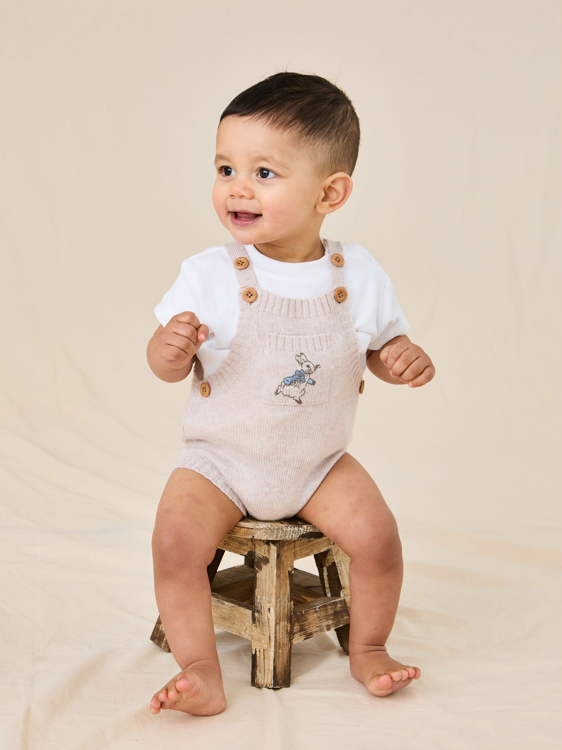 Natural Peter Rabbit™ Knitted Dungarees