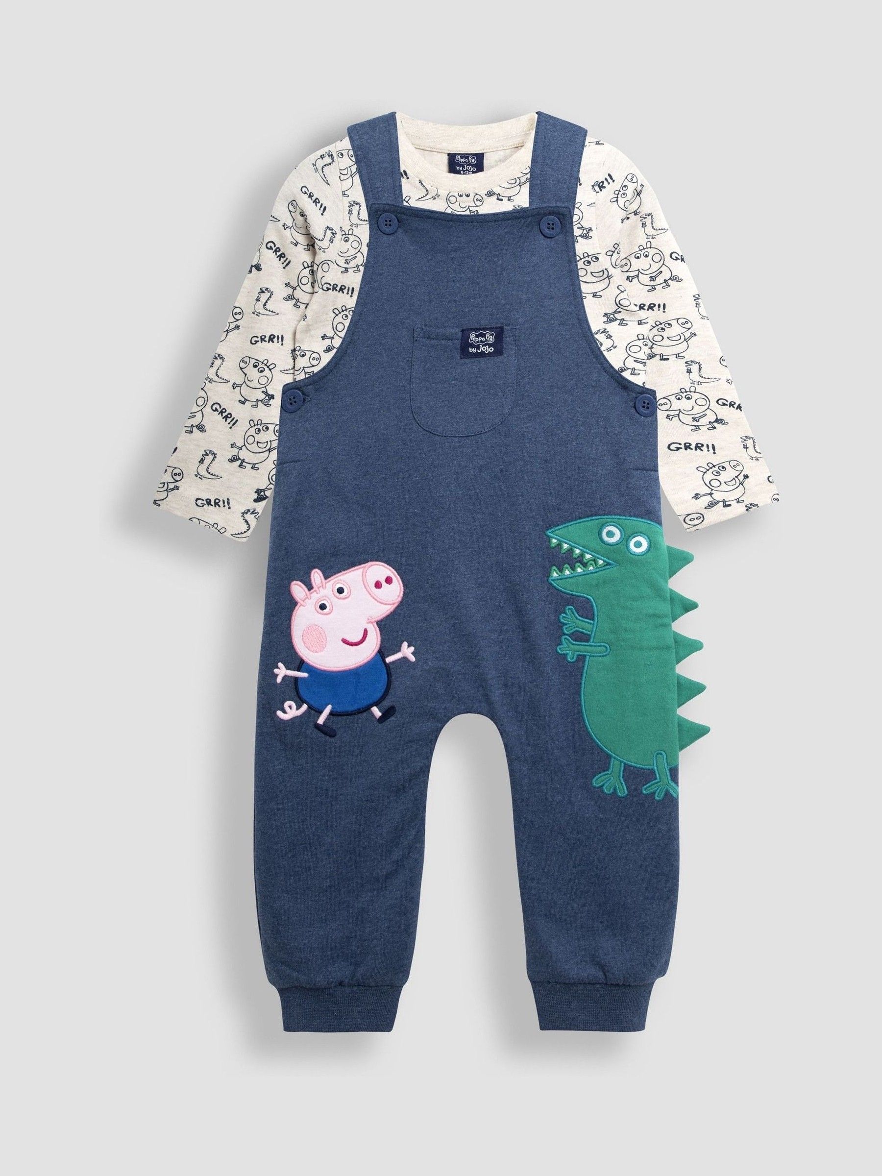 Denim Pepper Pig Printed Top & Dungarees Set