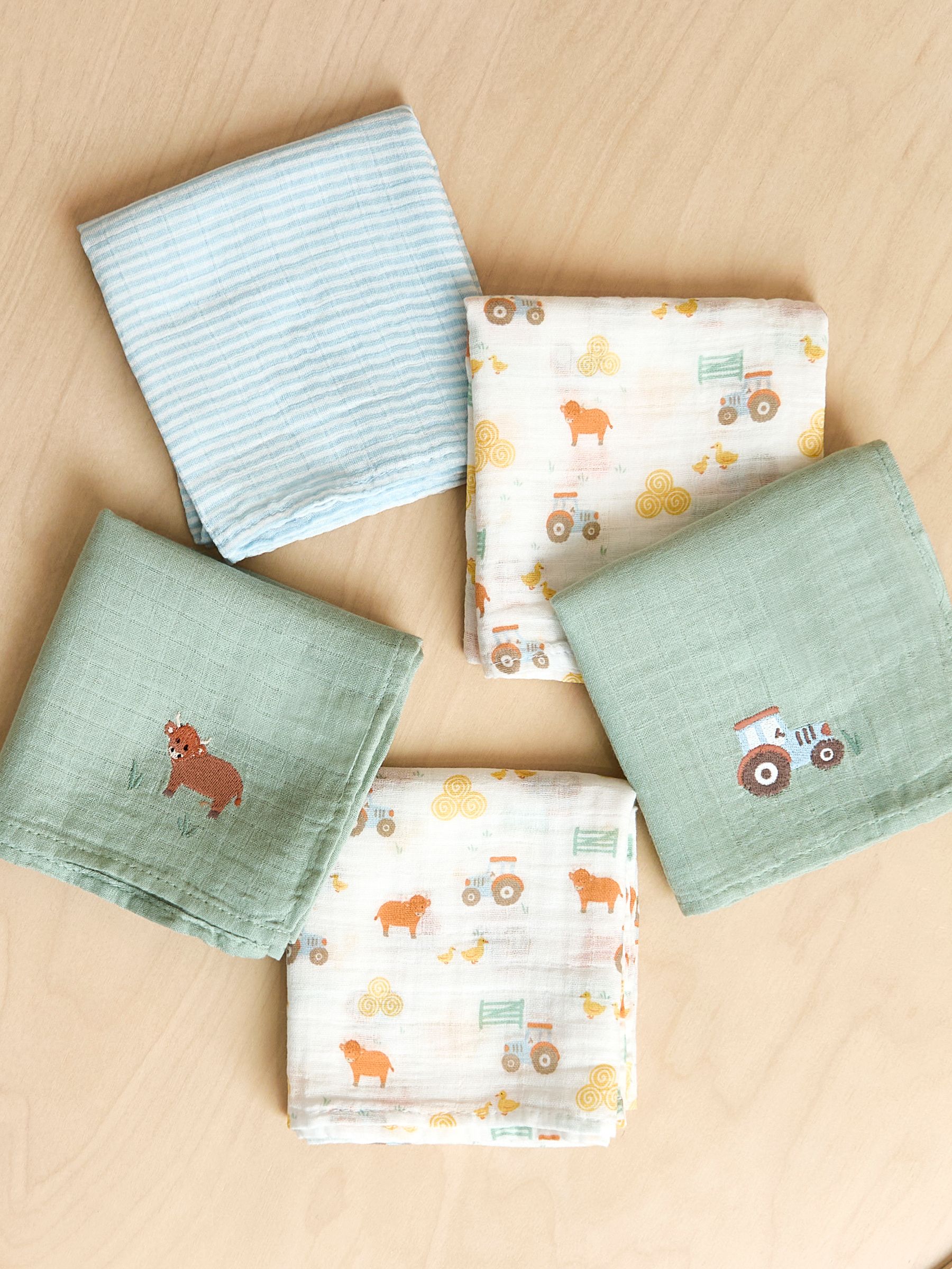 5-Pack Embroidered Muslins
