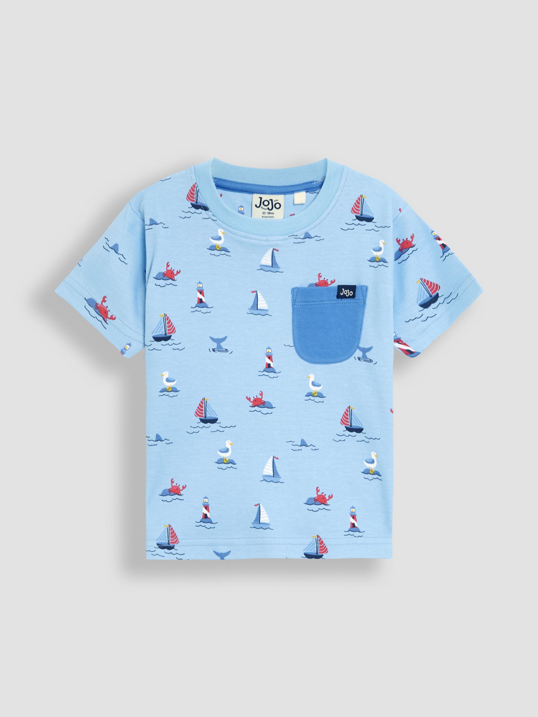 Blue Boat 100% Cotton Prtinted T-Shirt & Shorts Set